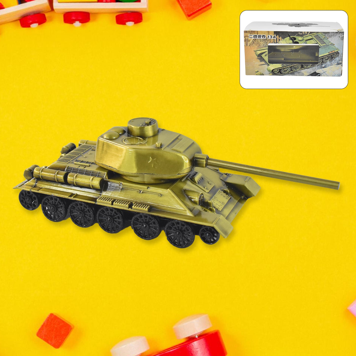 Retro Iron Art Tank Model Nostalgia Tank Crafts Home Decor Ornament Desktop Decorations For Office Living Room Childrens Room Gift (Metal) - Happy Price - Image 2
