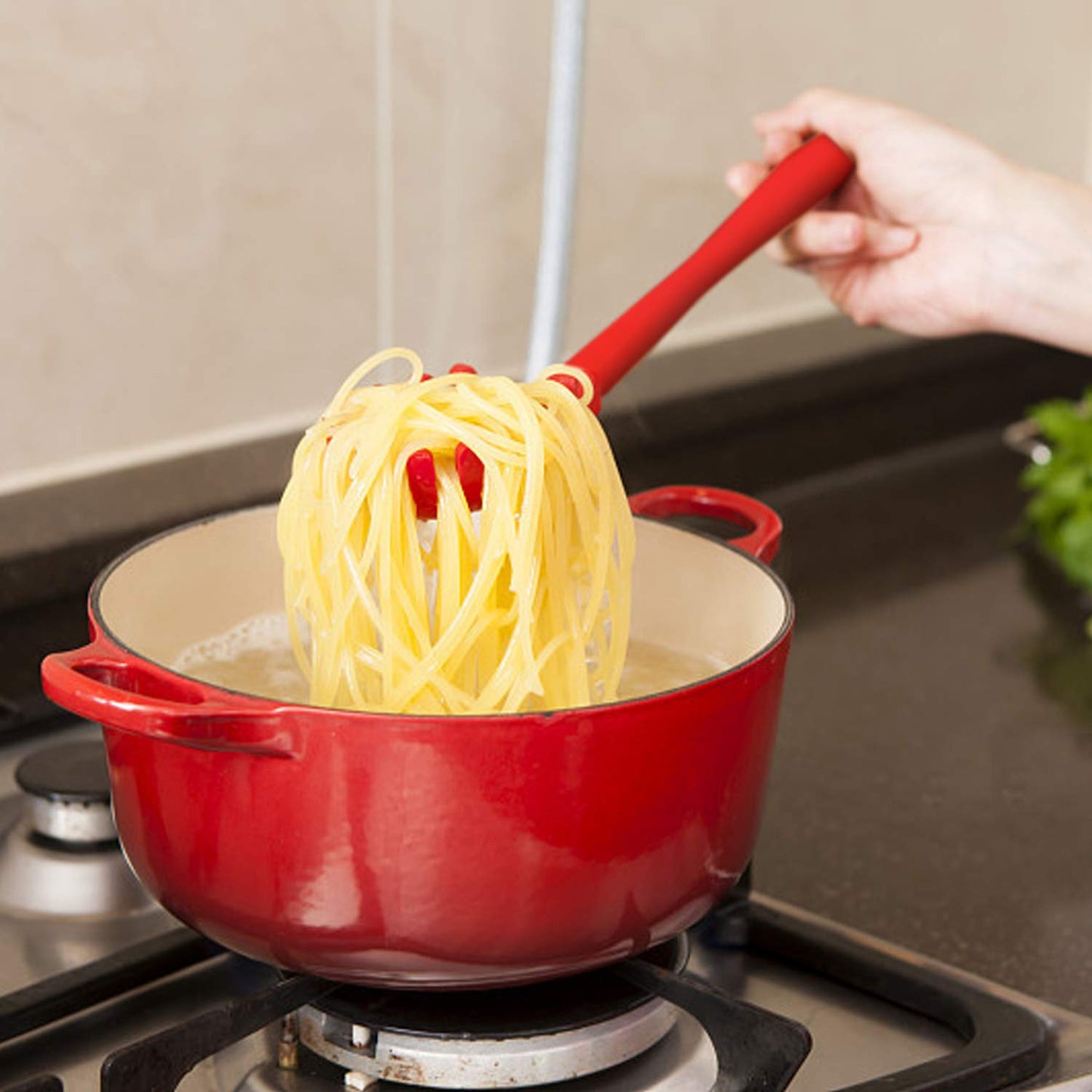 Pasta Fork Silicone Cookware Spaghetti Strainer Server Spoon No Hurt The Pot High Temperature Resistant Nonslip. - Happy Price - Image 2