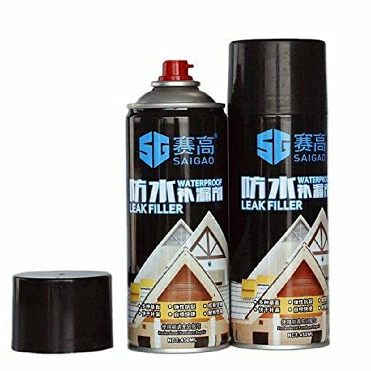 Waterproof Leak Filler Spray Rubber Flexx Repair Sealant - Point To Seal Cracks Holes Leaks Corrosion More For Indoor Or Outdoor Use Black Paint (450 Ml) - Happy Price - Image 3