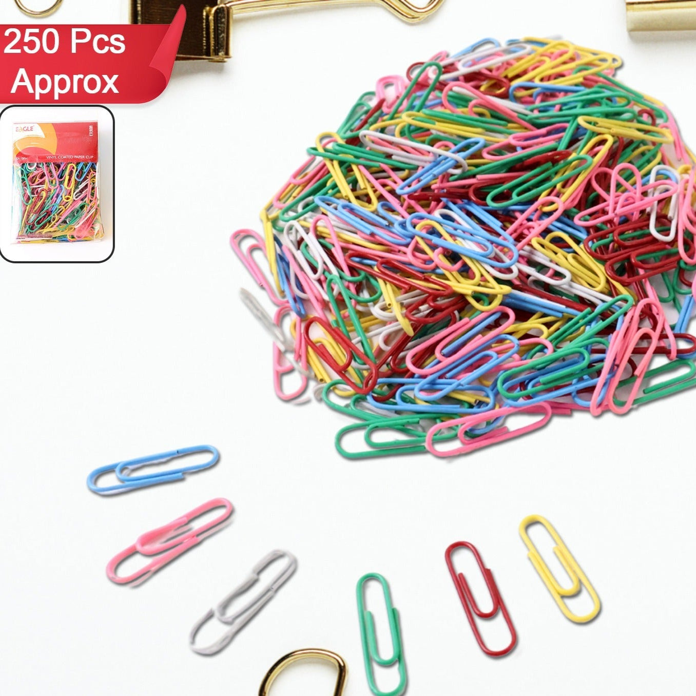 Multicolor-coated Paper Clips Approx (250pc Set) - Happy Price - Image 1