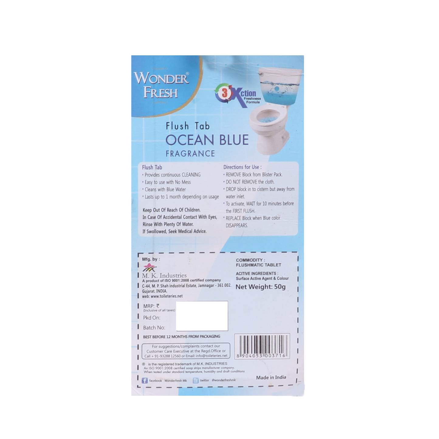 Toilet Cleaner Flush Tab (Ocean Blue) - 50 Gram - Happy Price - Image 3