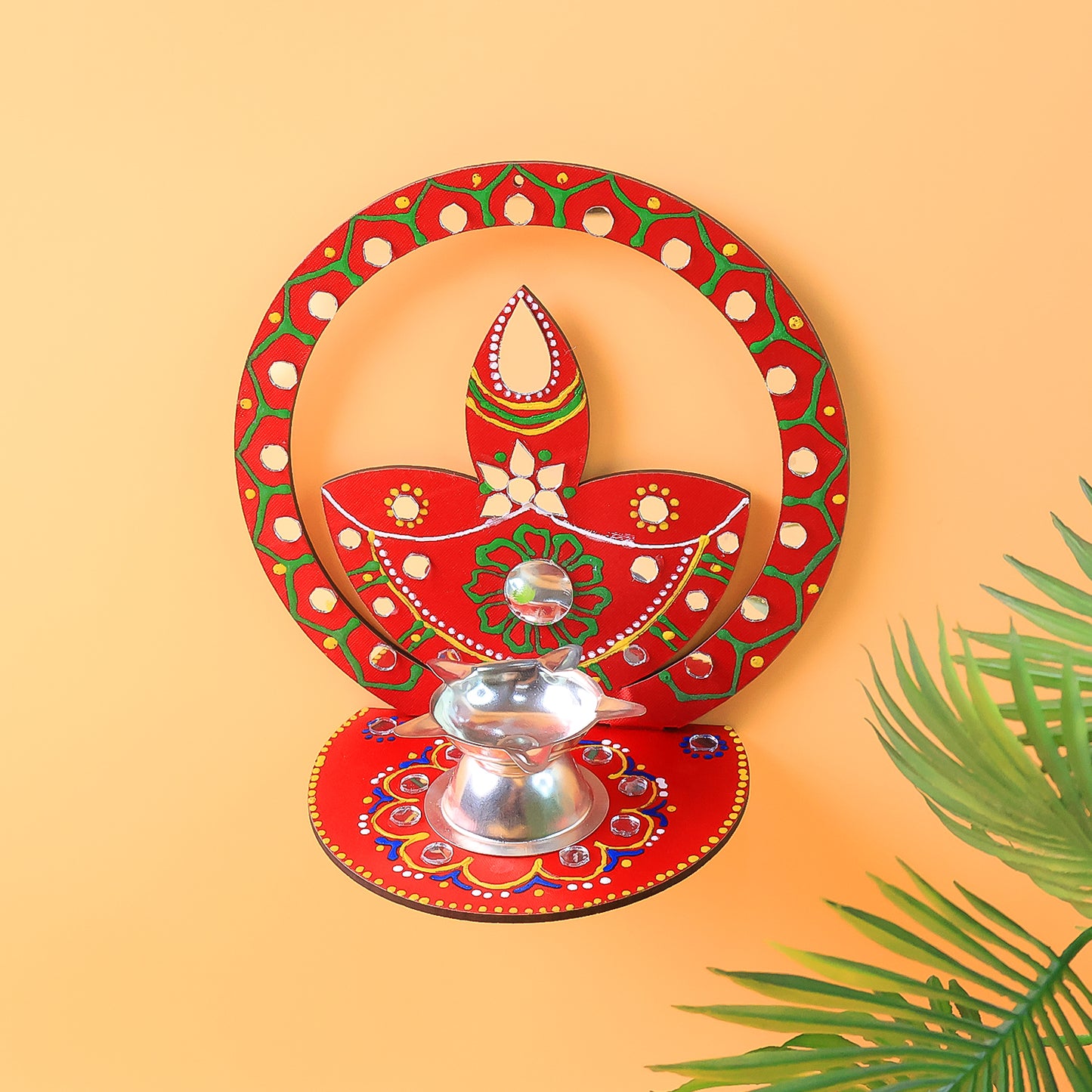Handcrafted Wooden Decorative Diya Stand (1 Pc) - Happy Price - Image 4