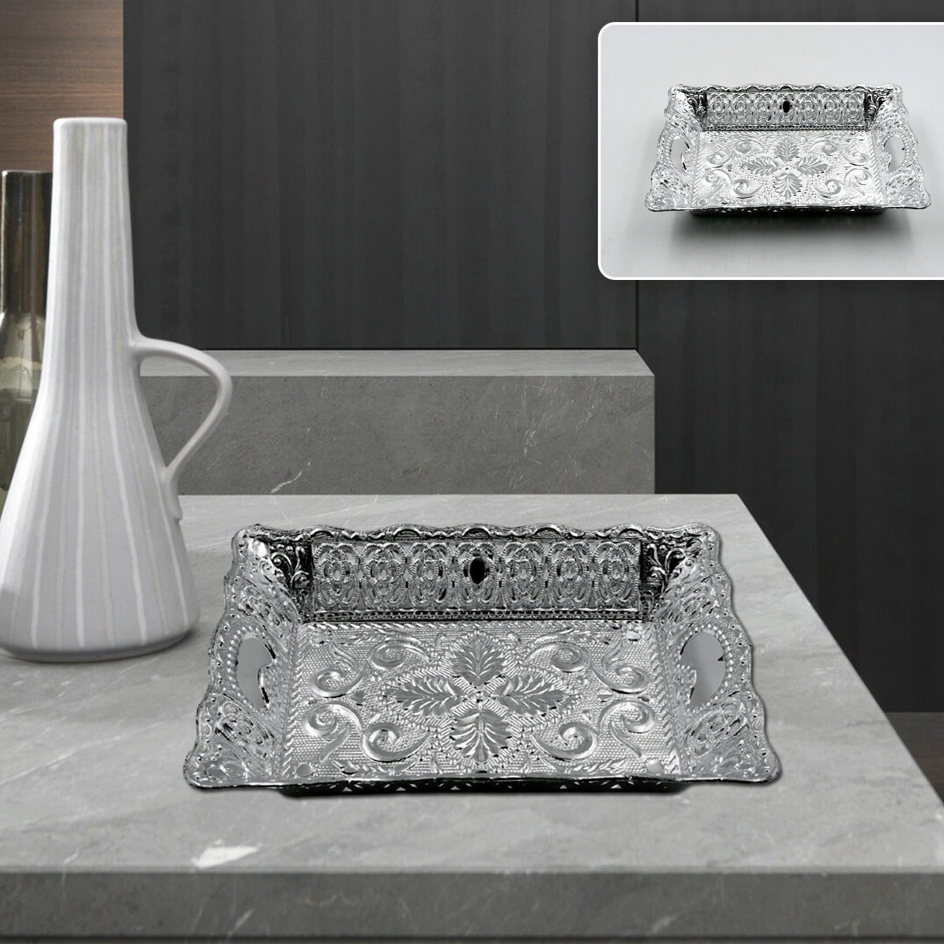 Decorative Mukhwas Serving Tray Serving Mukhwas Plate Fancy Candy Tray Dry Fruit Serving Tray - Happy Price - Image 1