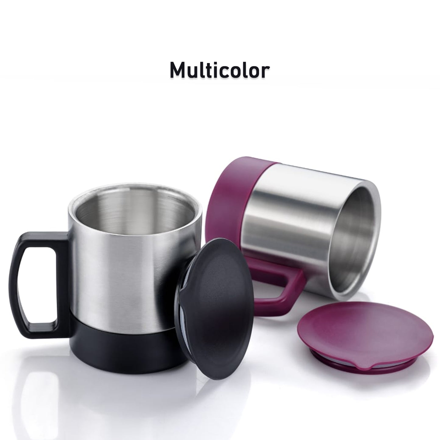 Stainless Steel Coffeetea Cup Stainless Steel Lid Cover Hot Coffeetea Mug Hot Insulated Double Wall Stainless Steel Coffee And Milk Cup With Lid Handle Easy To Carry - Coffee Cup (1 Pc) - Happy Price - Image 5