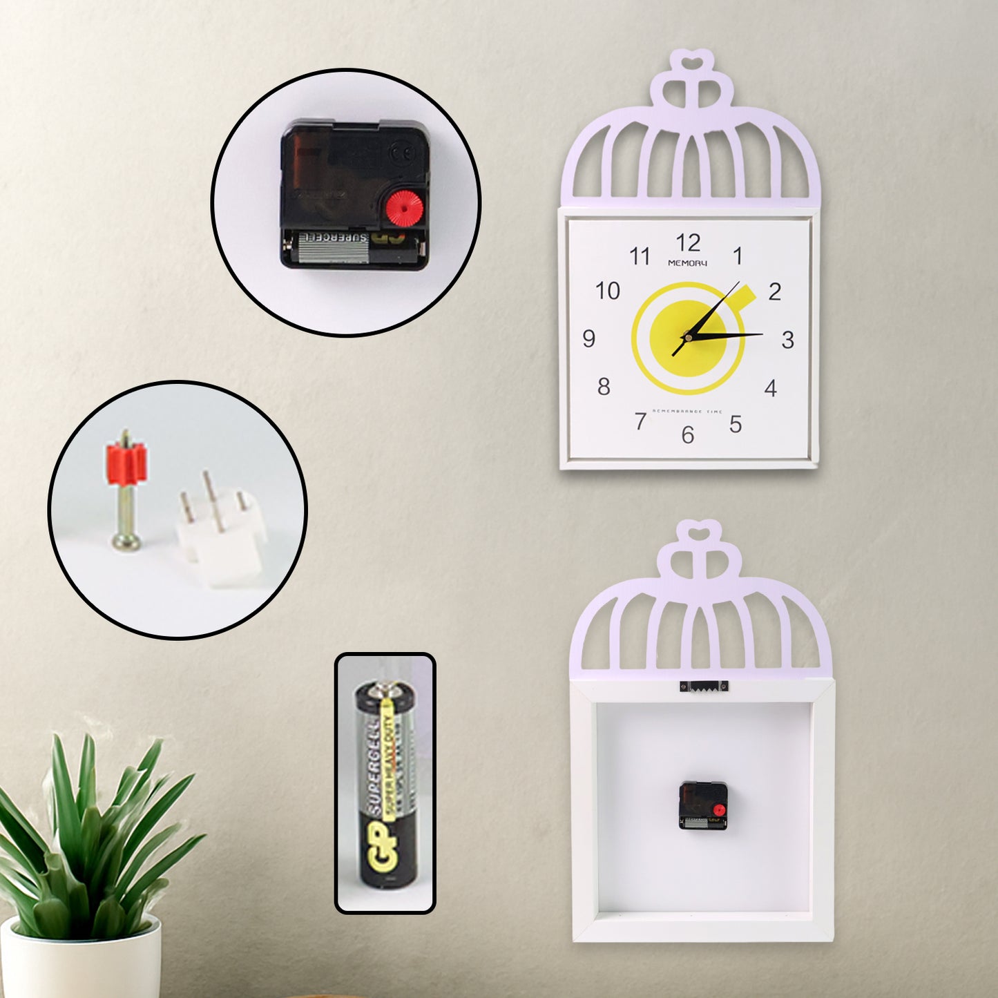 Decorative Square Wall Clock Battery Operated 1 Pc - Happy Price - Image 4