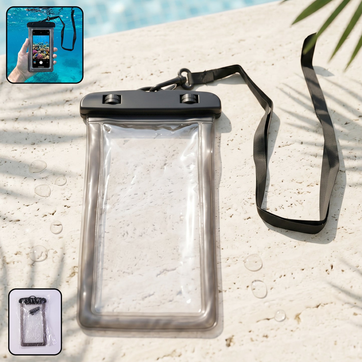 Waterproof Phone Pouch with Lanyard - 1 Pc Universal Sealed Case - Happy Price - Image 2