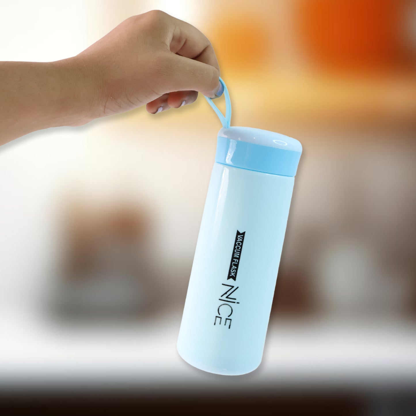 400 ML Insulated Plastic Flask Bottle - Hot & Cold Travel Water Container with Strap - Happy Price - Image 3