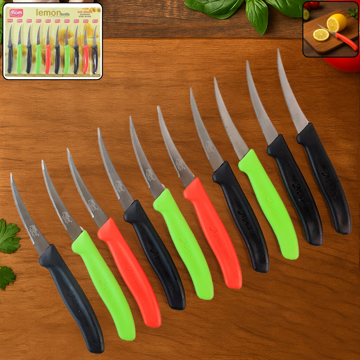 10 Pc Stainless Steel Fruit & Vegetable Knives Set - Serrated Edge - Happy Price - Image 3
