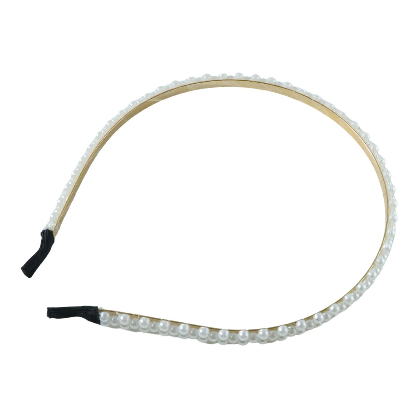 Elegant Pearl Beaded Slim Golden Metal Hair Band for Women - 1 Pc - Happy Price - Image 4