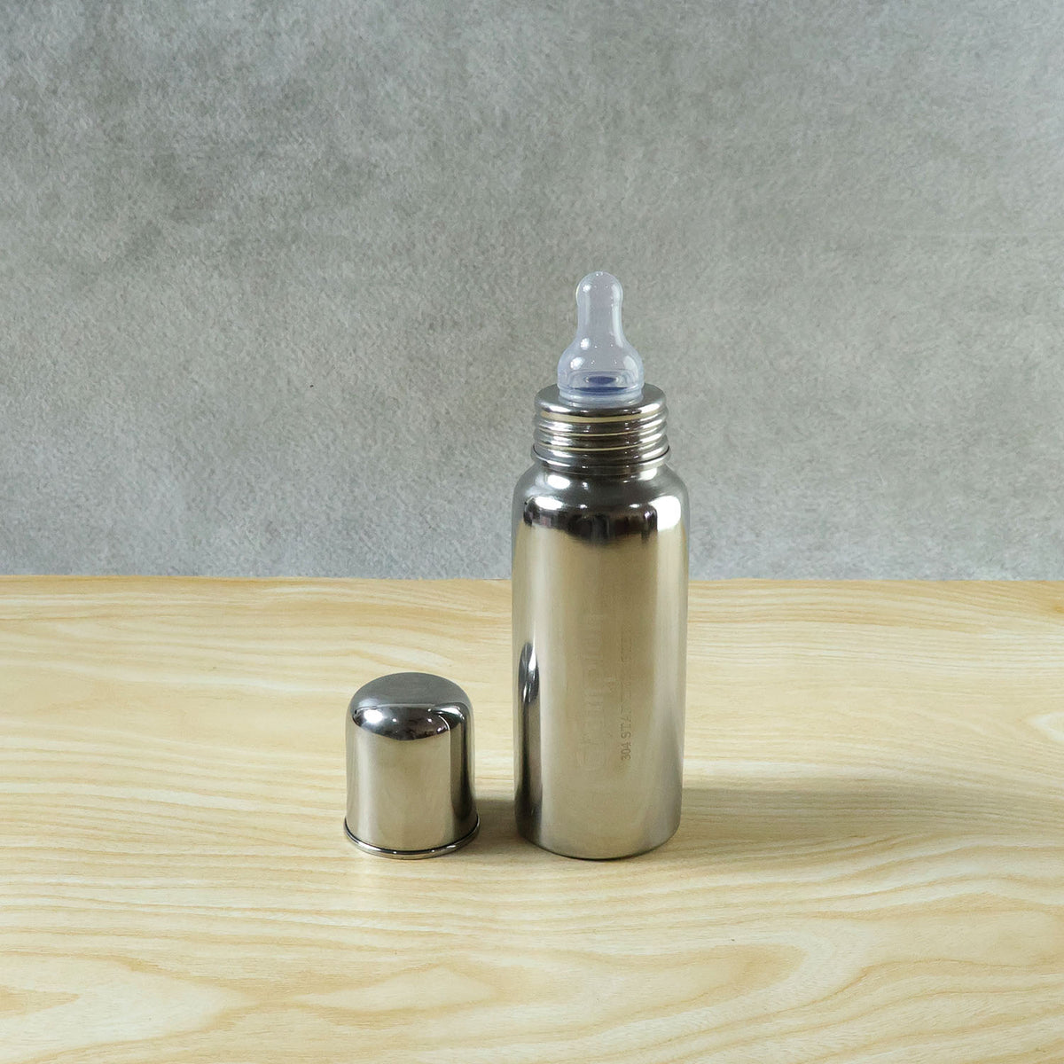 Stainless Steel Baby Feeding Bottle 250 ML with Silicone Nipple - Happy Price - Image 6