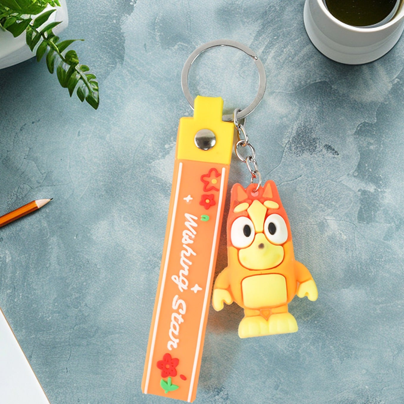 Cute Cartoon Silicone 3d Key Chain With Metal Hook Strap (Pack Of 1) - Happy Price - Image 1