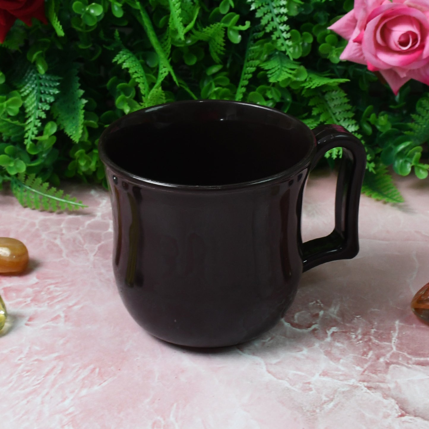 Premium Plastic Coffee Tea Cups Mug With Handle(1 Pc Loose Black) - Happy Price - Image 2
