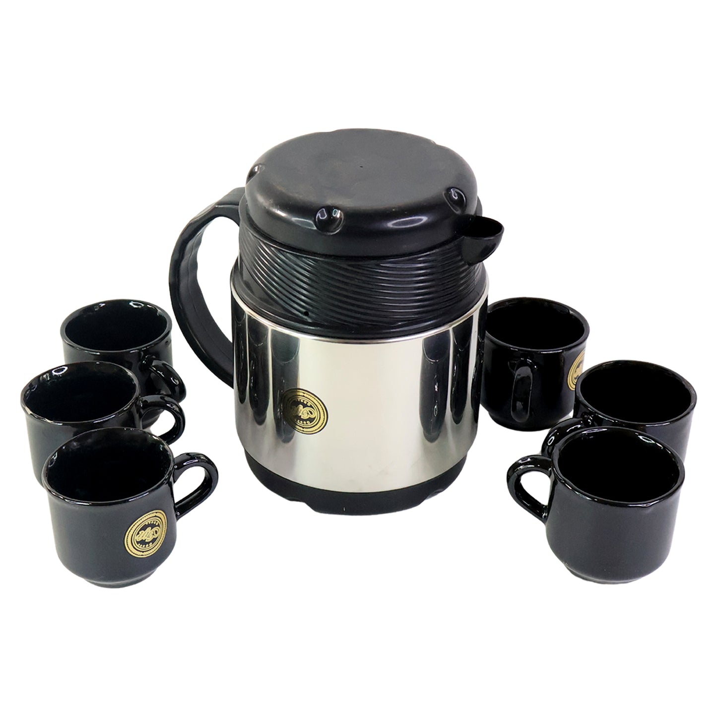 Insulated Thermos Flask with 6 Ceramic Cups - Hot Beverage Serving Set - Happy Price - Image 2