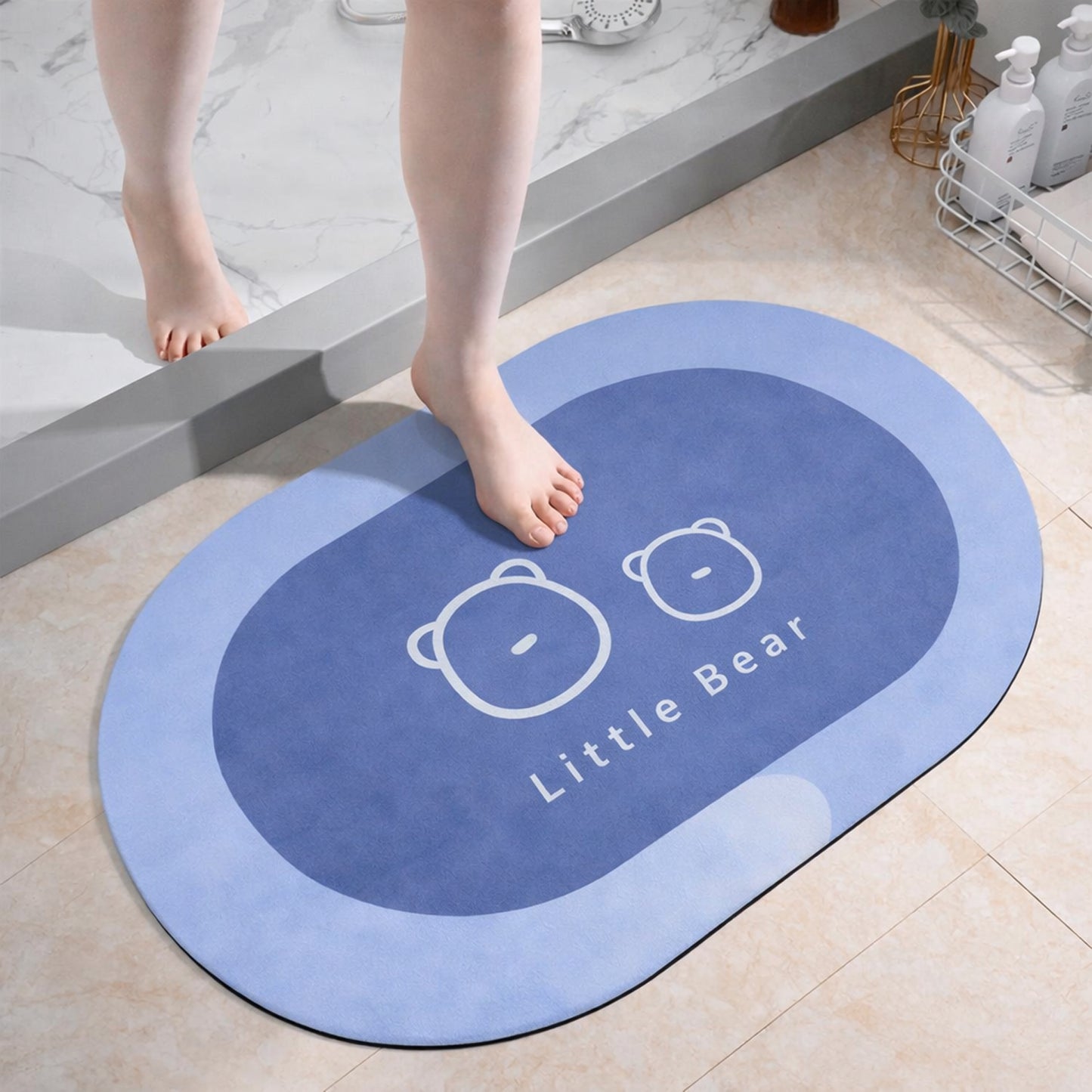 Cute Little Bear Print Soft Bath Mat | Non-Slip Floor Rug | 118x79 Cm | 1 Pc - Great Price - Image 2