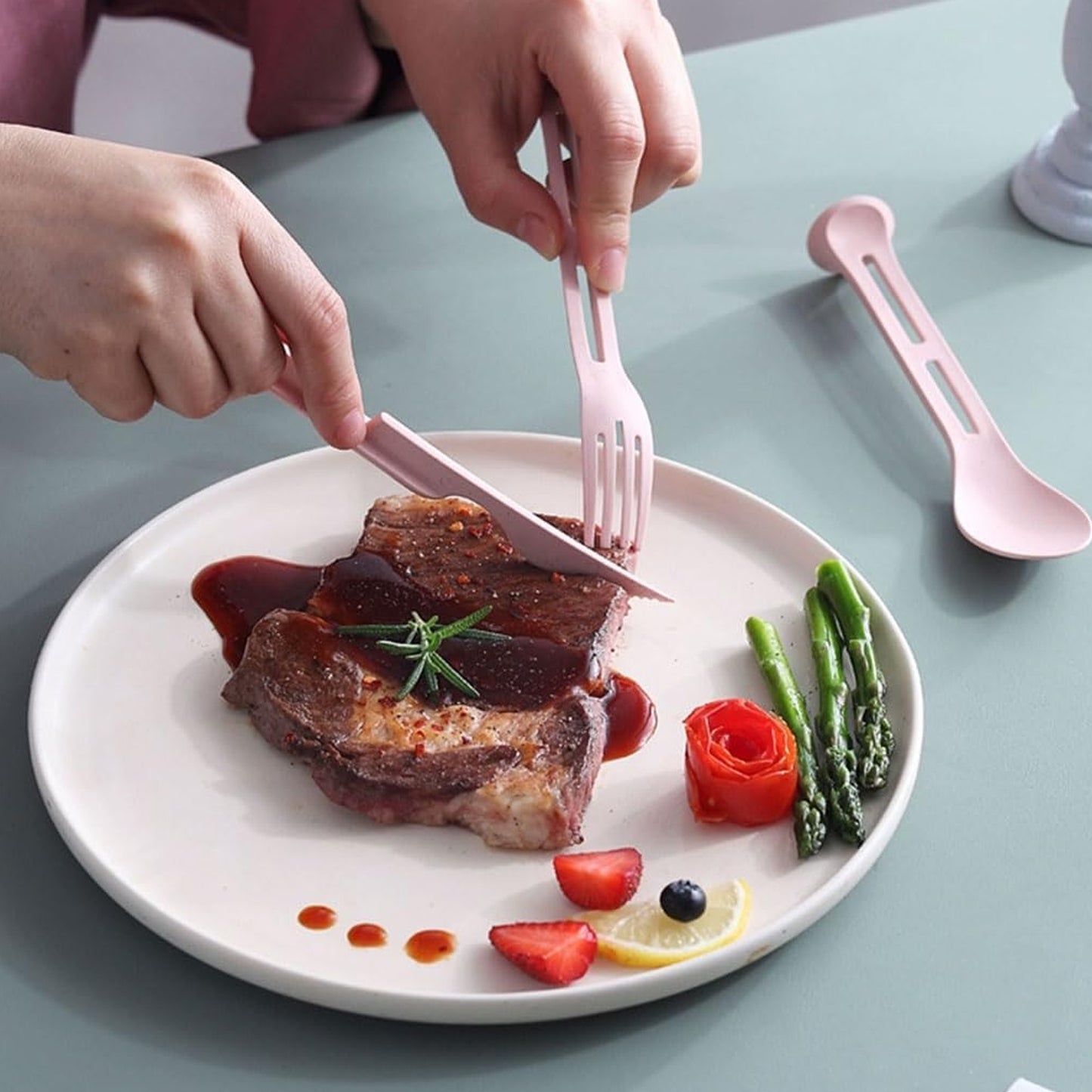 3 In 1 Reusable Spoon Knife Forks Tableware Spoon (3 Pcs Set) - Happy Price - Image 6