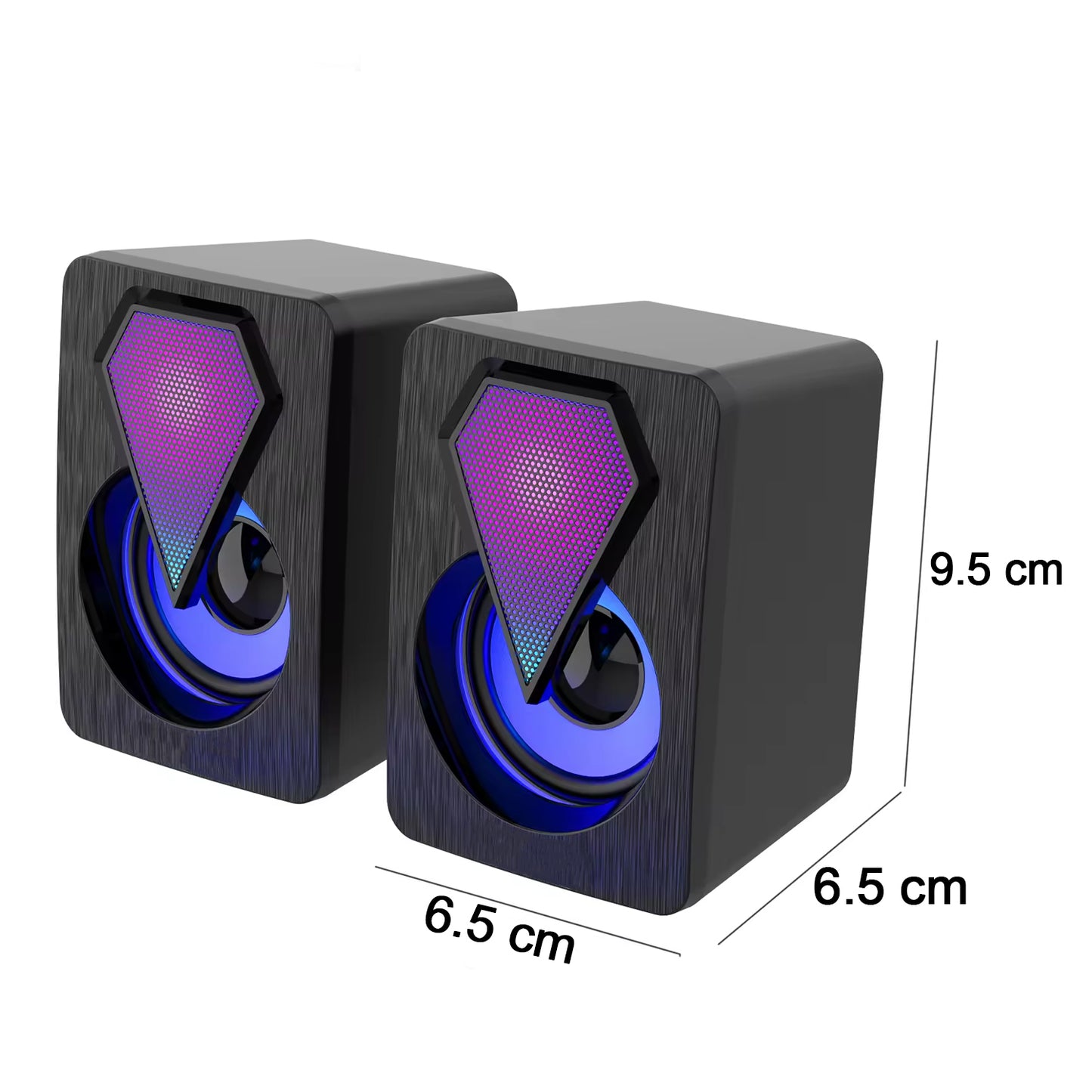 Rgb Desktop Speakers Plug And Play Usb Powered Speaker (2 Pc Set) - Happy Price - Image 5