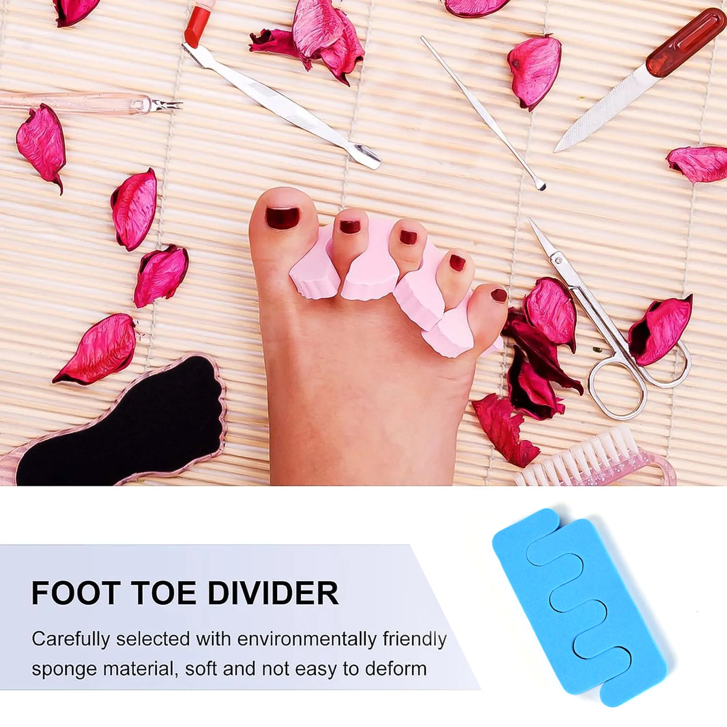 Toe Separators Toe Spacers Sponge Toe Stretcher Pedicures (1 Pair) - Happy Price - Image 4