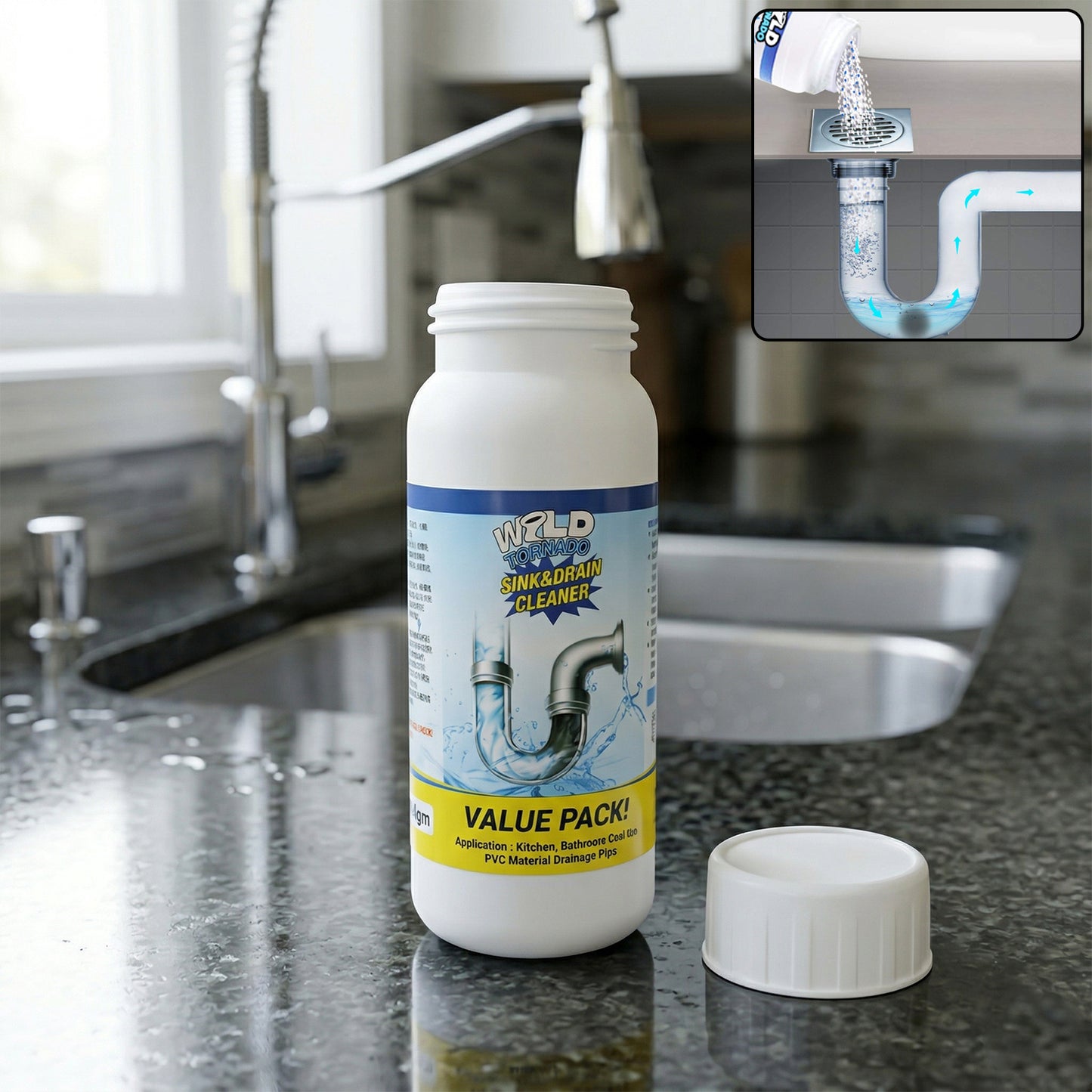 Sink Drain Cleaner Powder 200 Gm - Fast Pipe Unclogging Solution - Great Price - Image 2