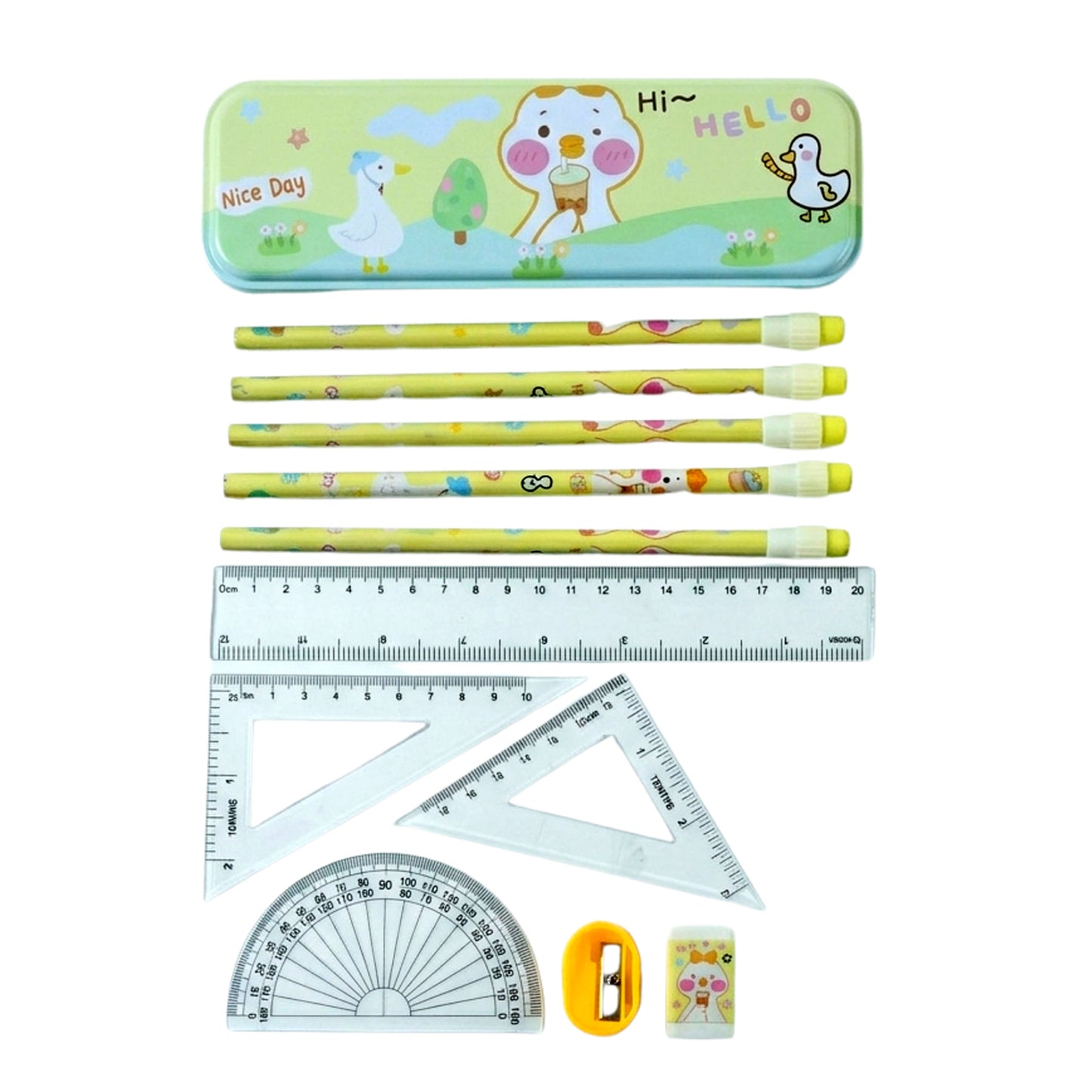 Kids Cartoon Geometry Box Stationery Set - 1 Set Complete School Kit - Great Price - Image 4