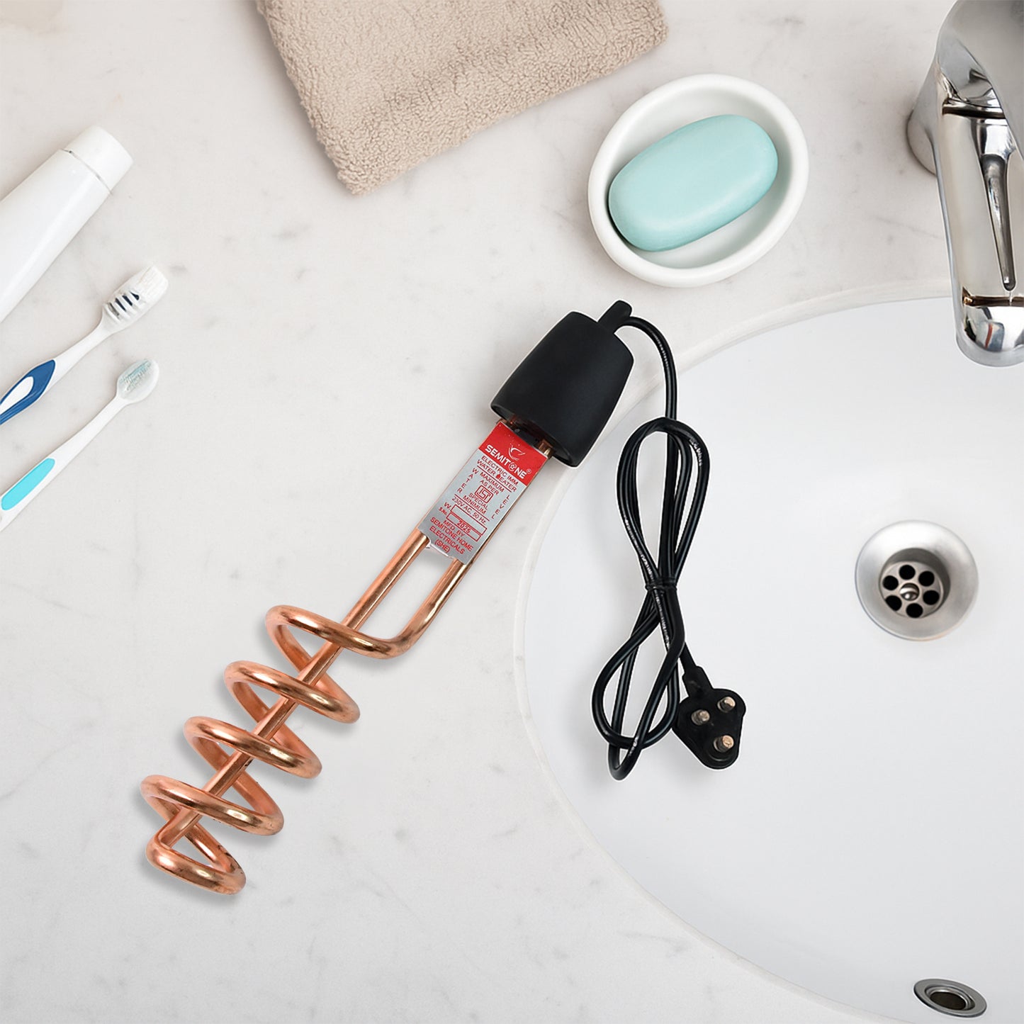 Portable Immersion Water Heater Rod with Copper Element & Shockproof Handle - Happy Price - Image 4