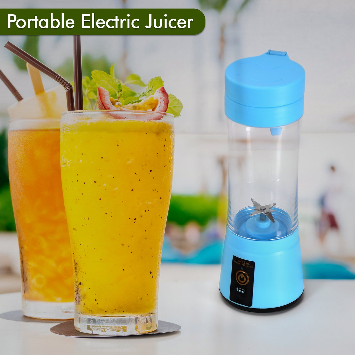 Portable 6 Blade Juicer Cup Usb Rechargeable Vegetables Fruit Juice Maker Juice Extractor Blender Mixer - Happy Price - Image 3
