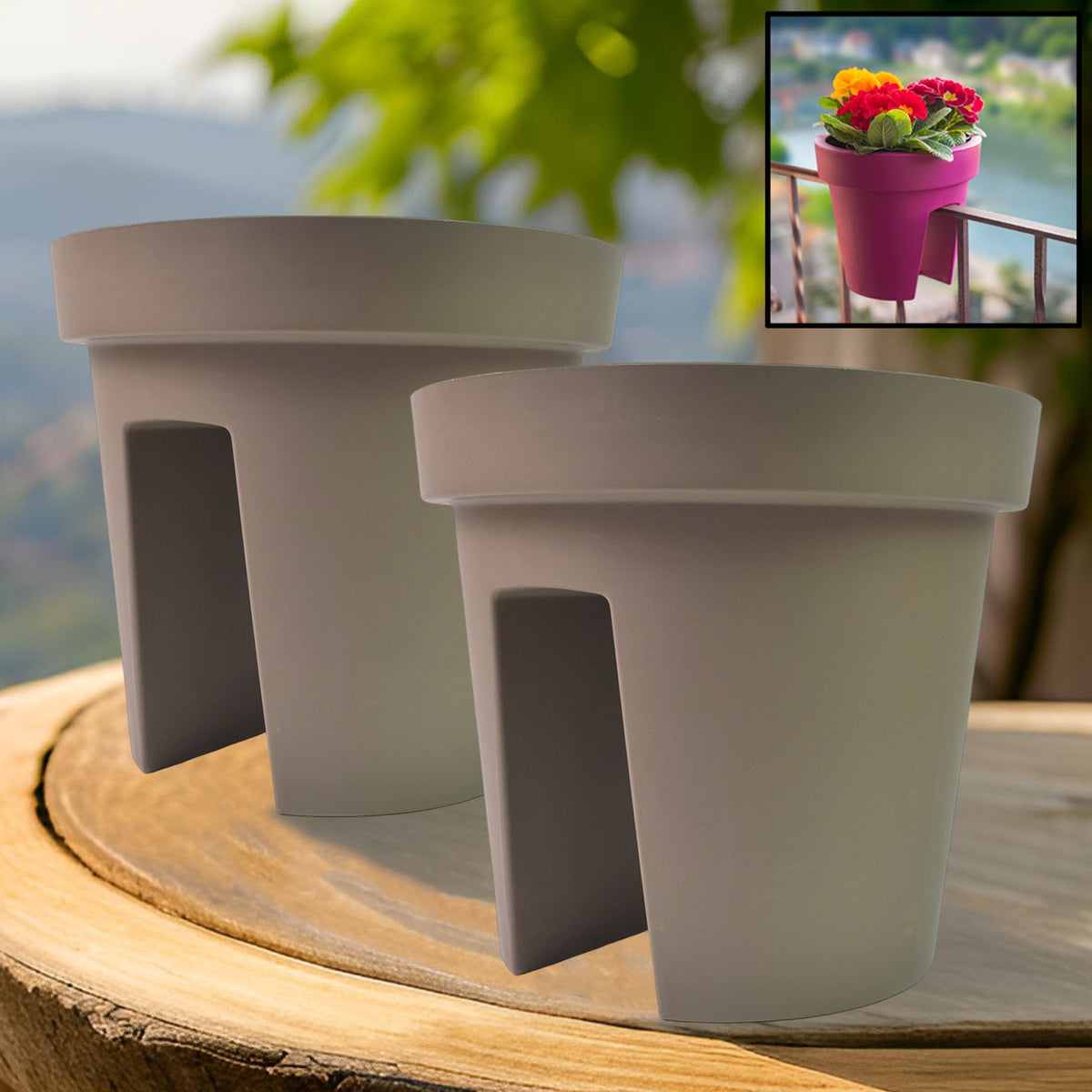 Creative Flower Pot Balcony Flower Pot Holder (2 Pc) - Happy Price - Image 2
