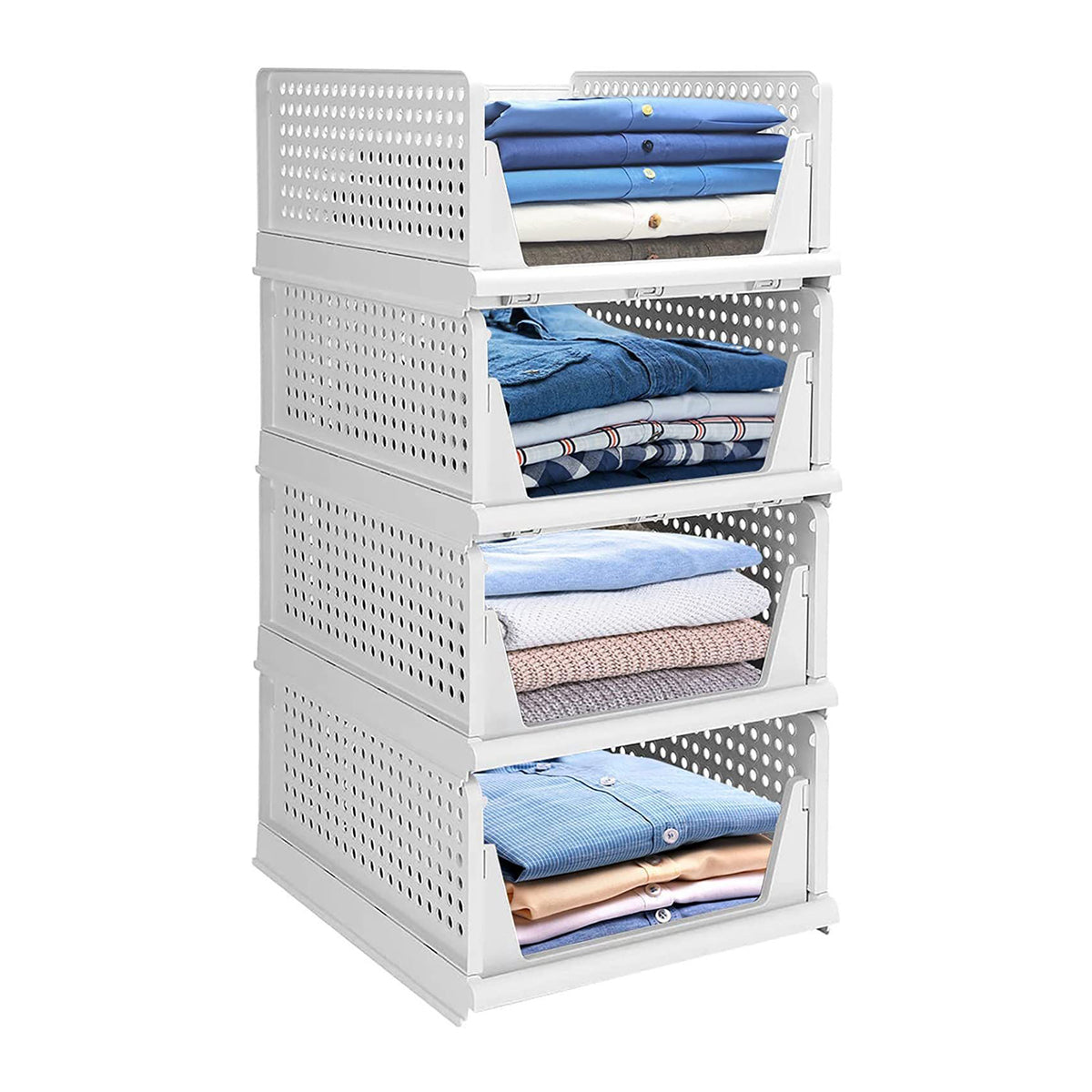 Clothes Organizer 4 Layer Drawer For Wardrobe Cupboard Organizer For Clothes Foldable And Stackable Closet Organizer Drawer Organizer For Clothes Multi Purpose Plastic Drawer - Happy Price - Image 4