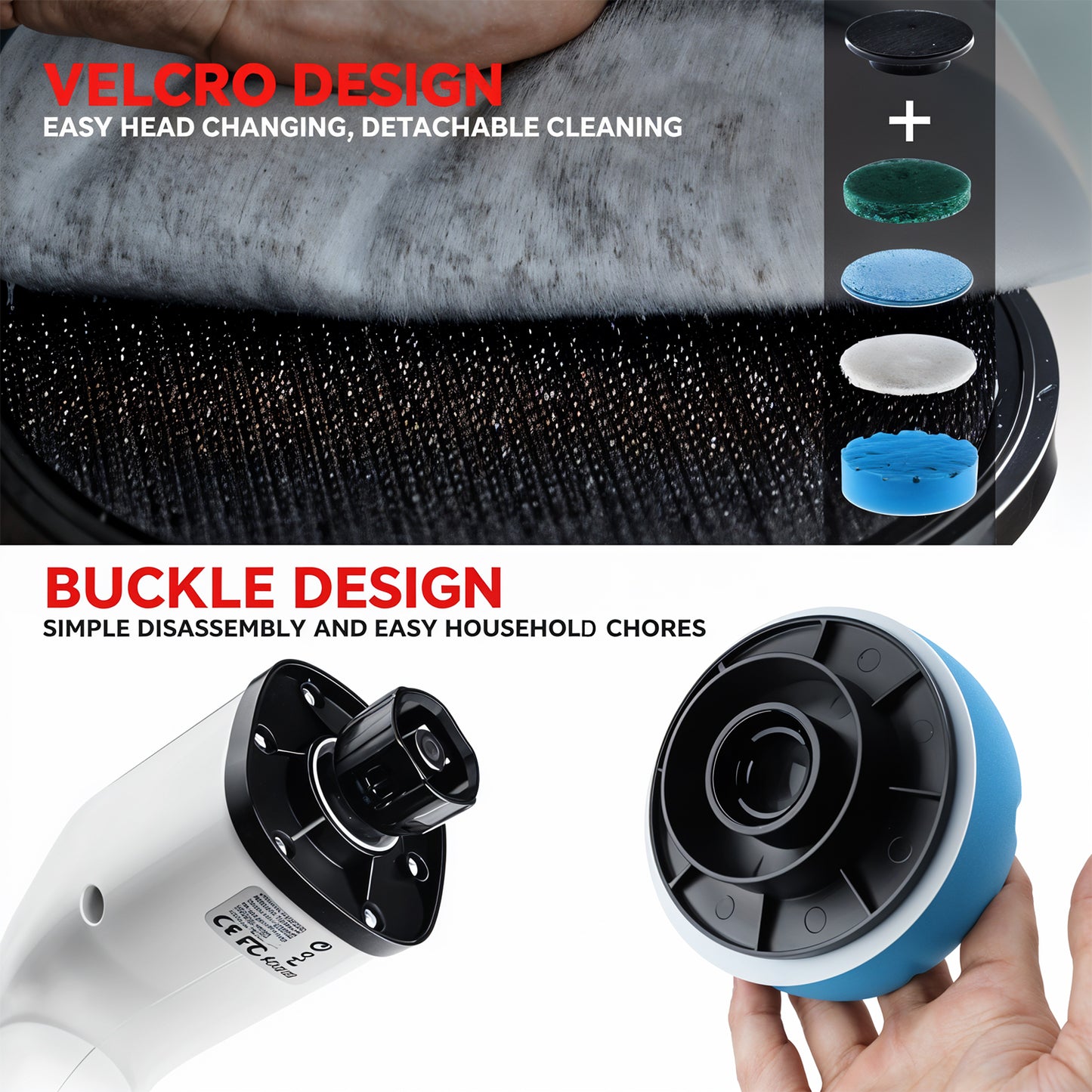 7-in-1 Electric Spin Scrubber Cleaning Brush With Extension Handle (1 Set) - Happy Price - Image 5