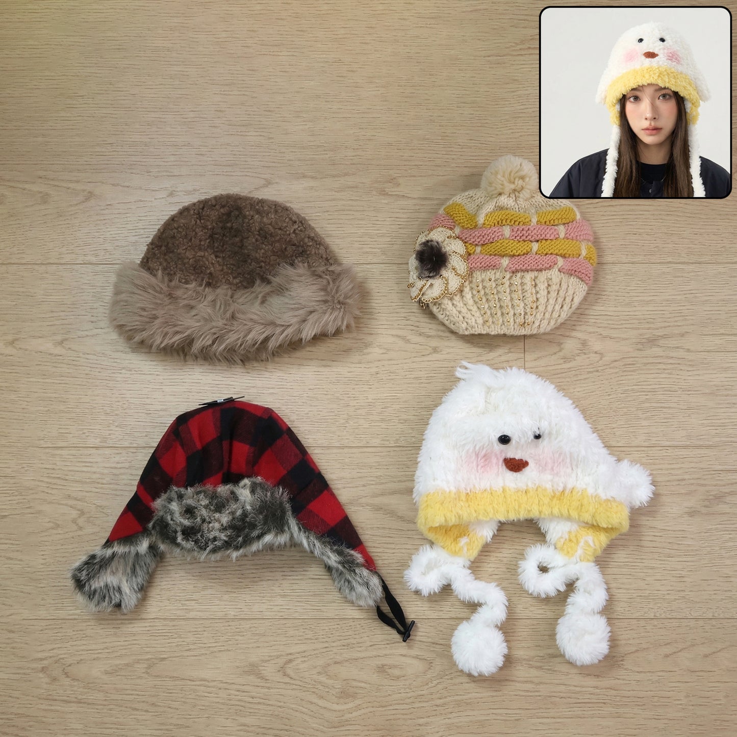 All-Season Fashion Cap for Men & Women - Warm Woolen & Lightweight Summer Styles (1 Pc, Random Mix Design) - Great Price - Image 2