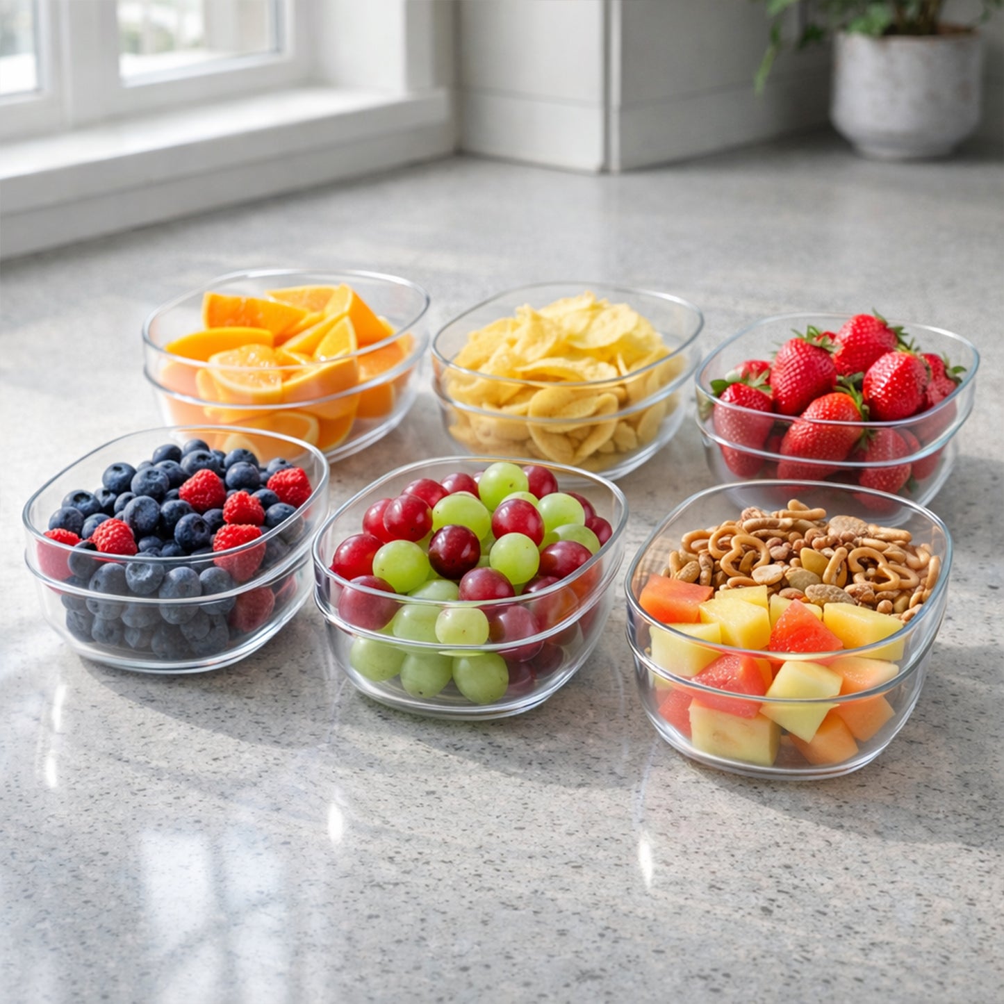Set of 6 Transparent Oval Serving & Storage Bowls - Happy Price - Image 6