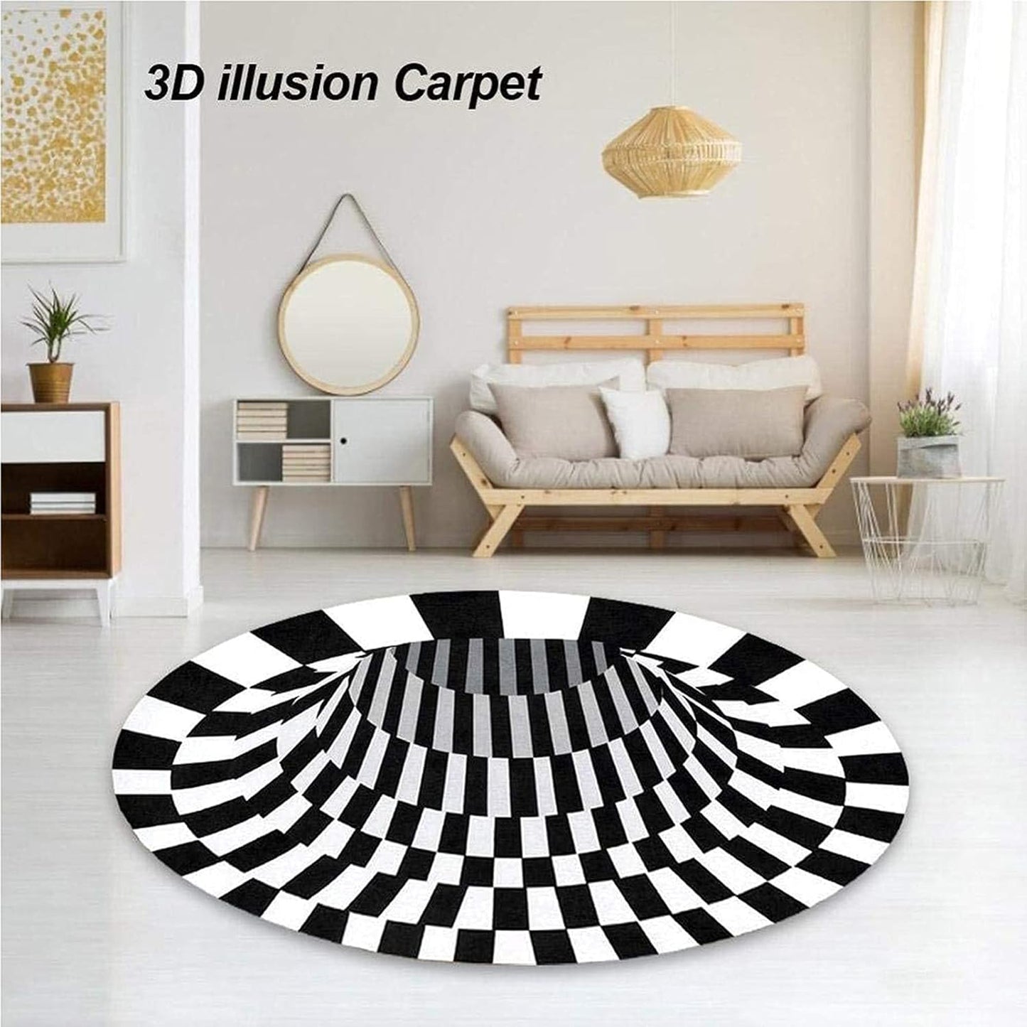 3D Vortex Illusion Round Carpet Mat - 60 Cm Diameter - Happy Price - Image 5