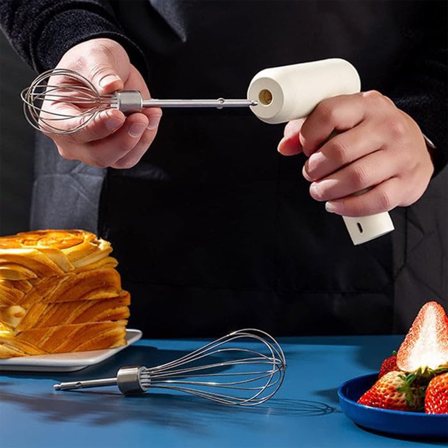 Cordless Electric Whisk & Egg Beater - 1 Pc Rechargeable Hand Mixer - Happy Price - Image 4