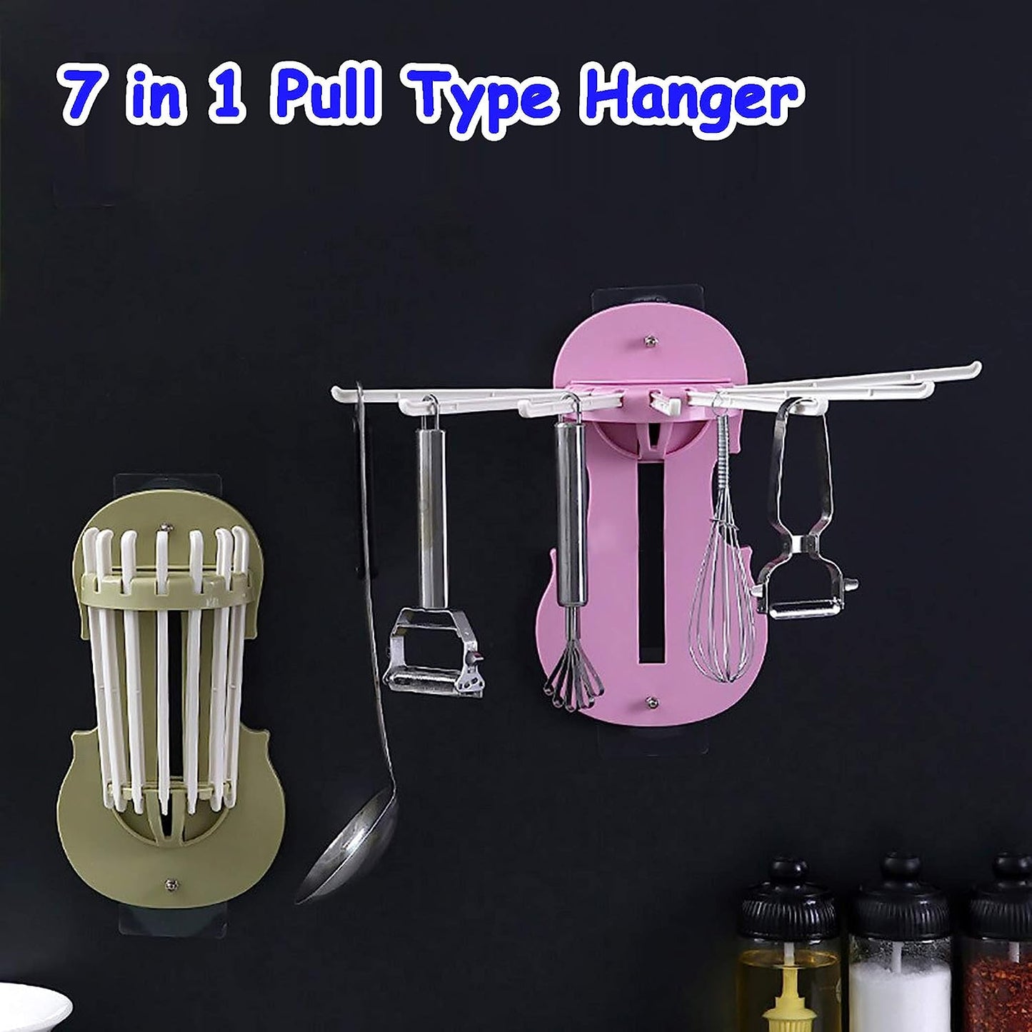 7-in-1 Retractable Wall Hanger Rack - Punch-Free Design for Kitchen & Bathroom - Happy Price - Image 5