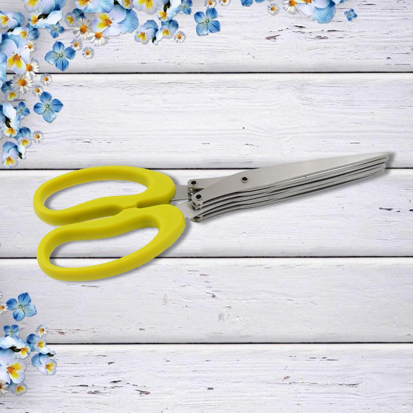 Multifunction Vegetable Stainless Steel Herbs Scissor With 5 Blades (1 Pc) - Happy Price - Image 5
