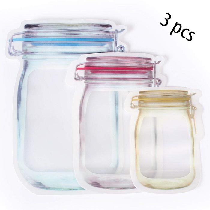 Plastics Transparent Jar Shaped Stand-up Pouch With Zipper - Happy Price - Image 1