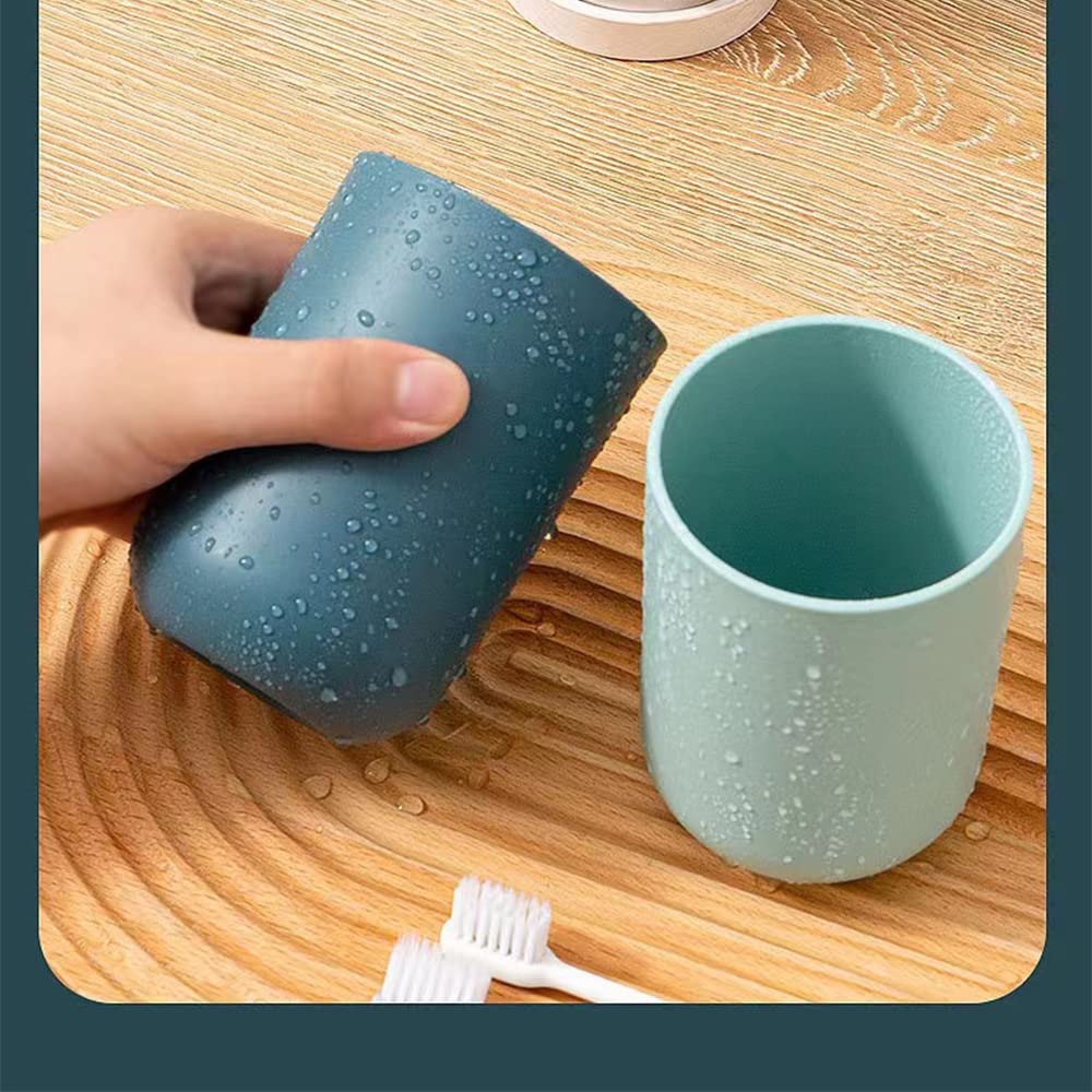 Multipurpose Wall Mount Toothbrush Holder Plastic Stand With 2 Cup (1 Set) - Happy Price - Image 2