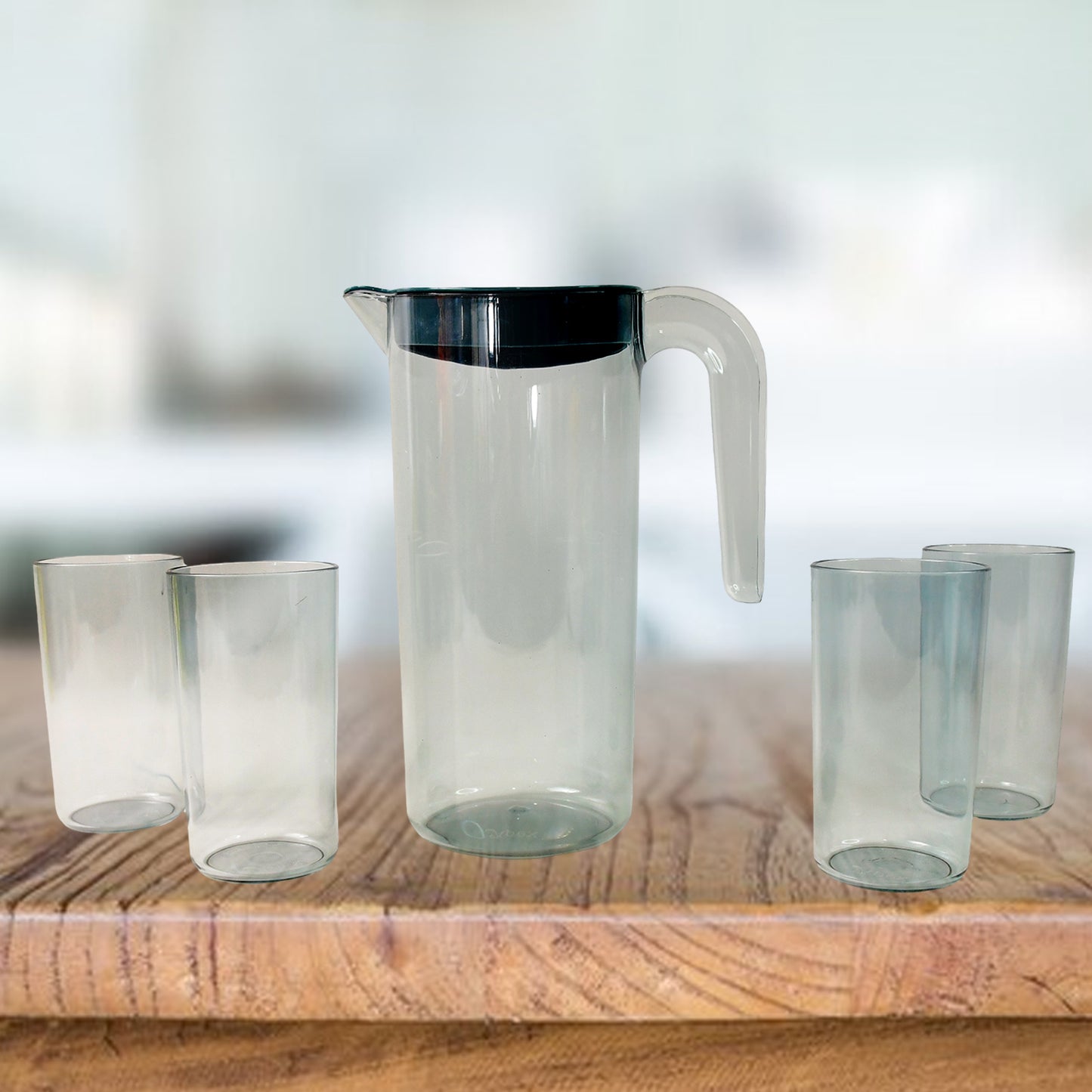Apex Crystal Premium Jug With Lid 4 Pcs Glass (1500 Ml 300 Ml Approx 5 Pcs Set) - Happy Price - Image 5