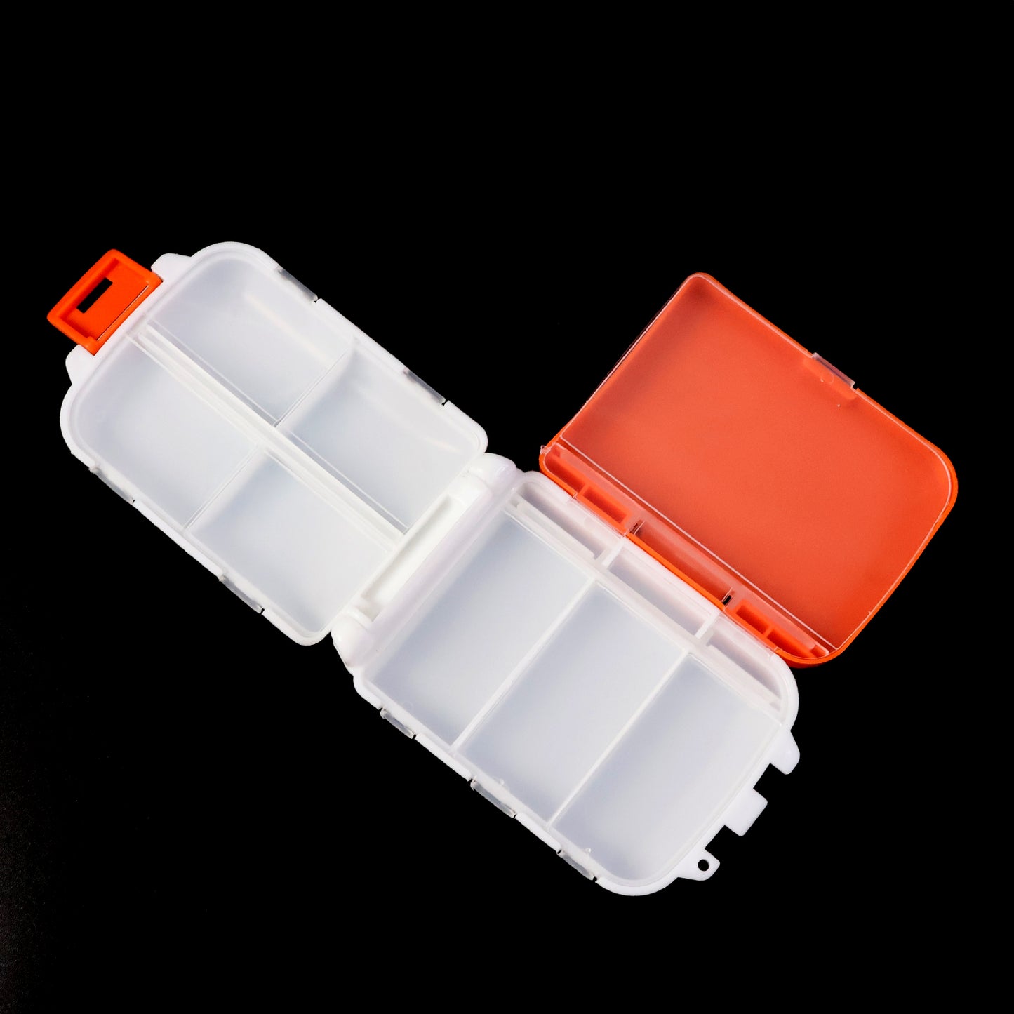 Portable Orange Pill Box Organizer - Dual-Sided 8 Compartment Medicine Case - Happy Price - Image 6
