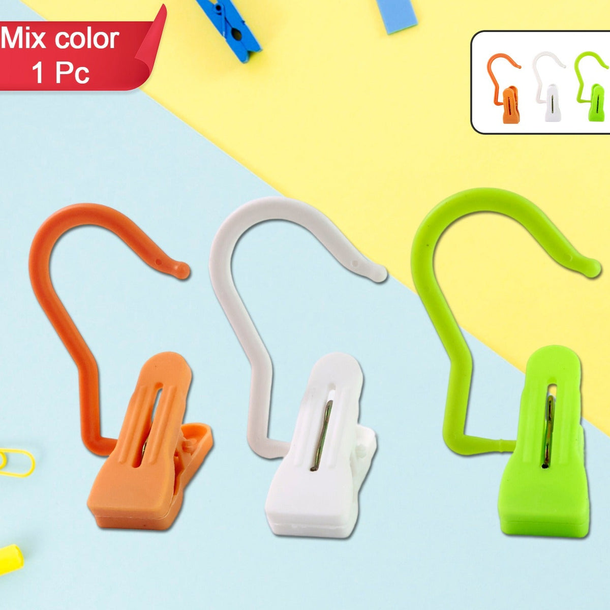 Multipurpose Hanging Hook Clip (1 Pc Mix Color) - Happy Price - Image 1