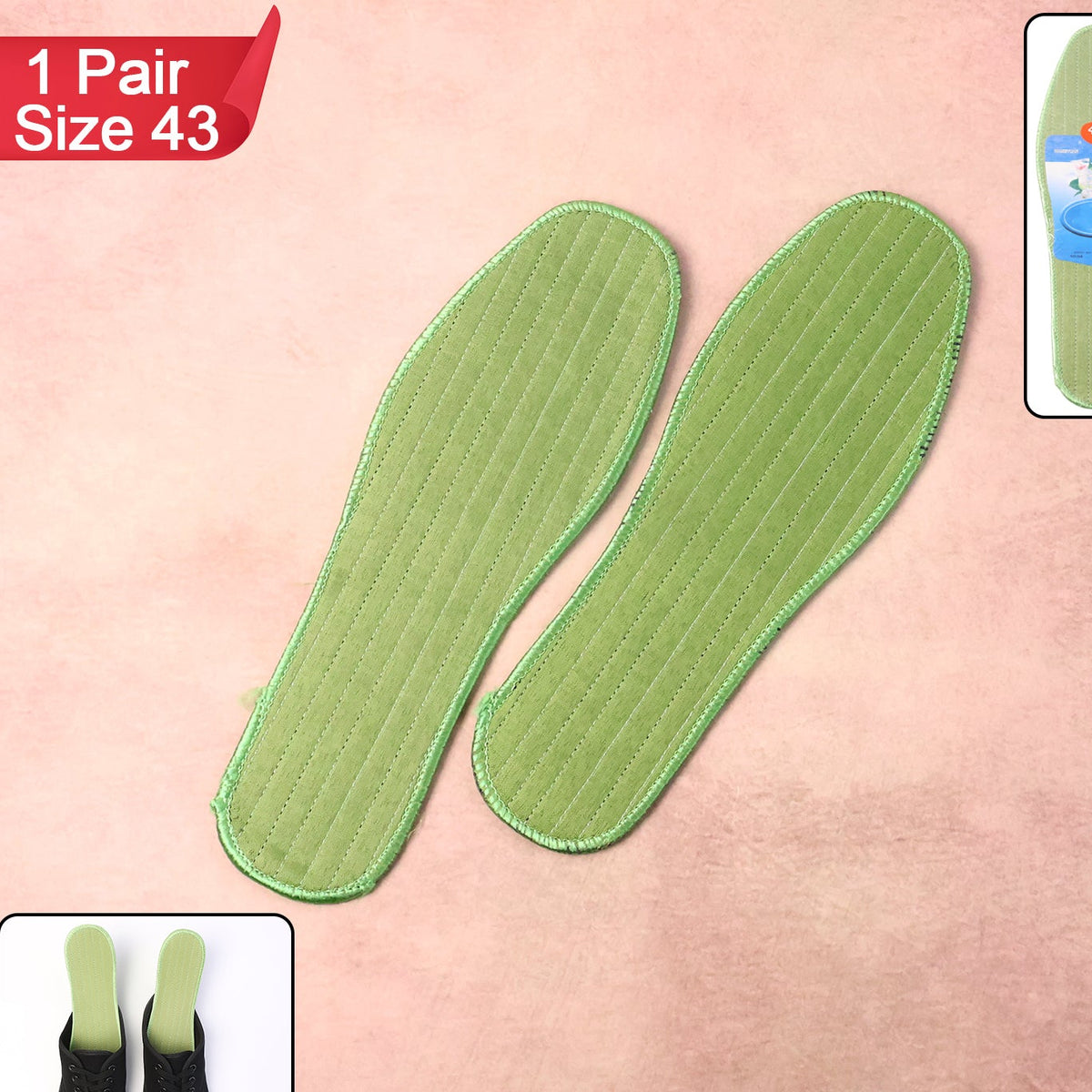 Comfort Shoe Insoles for Size 43 Foot Support - 1 Pair Breathable Cushioned Inserts - Happy Price - Image 1
