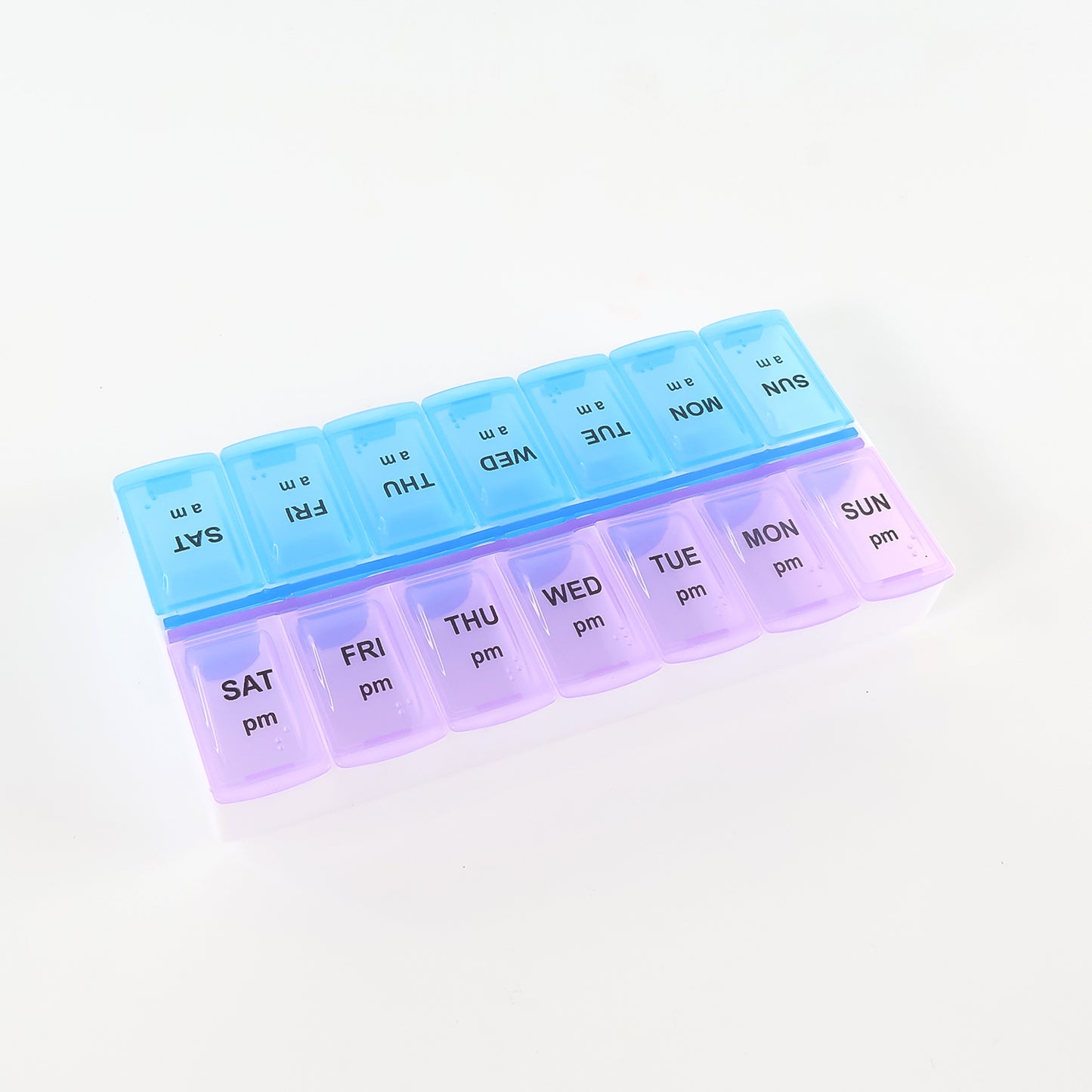 Weekly Pill Organizer Box - 14 Compartments for AM/PM Doses (1 Pc) - Happy Price - Image 2