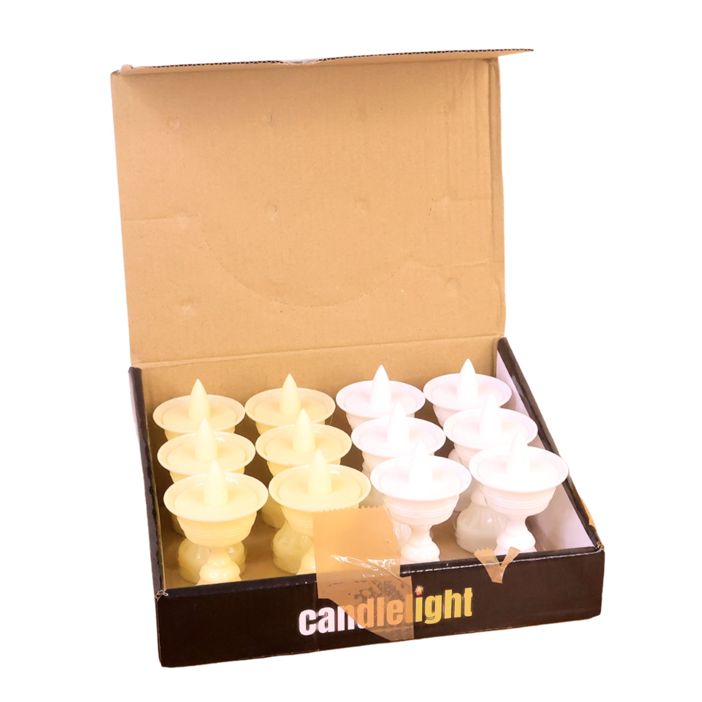 Set of 12 White Water-Activated LED Diyas for Festivals and Home Decor - Happy Price - Image 2