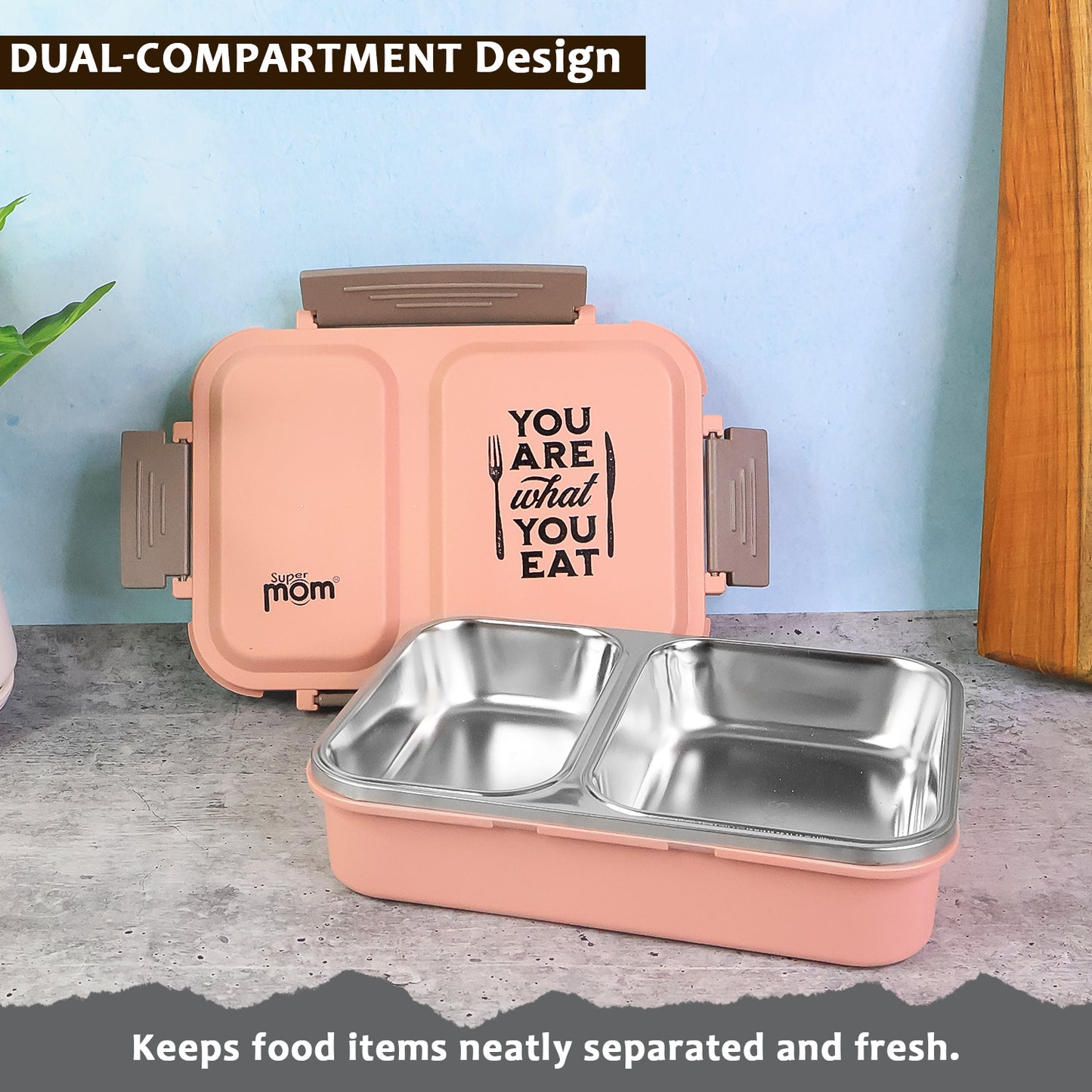 2 Compartment Stainless Steel Lunch Box with Insulated Lid - Leak Proof for Office & School - Happy Price - Image 7