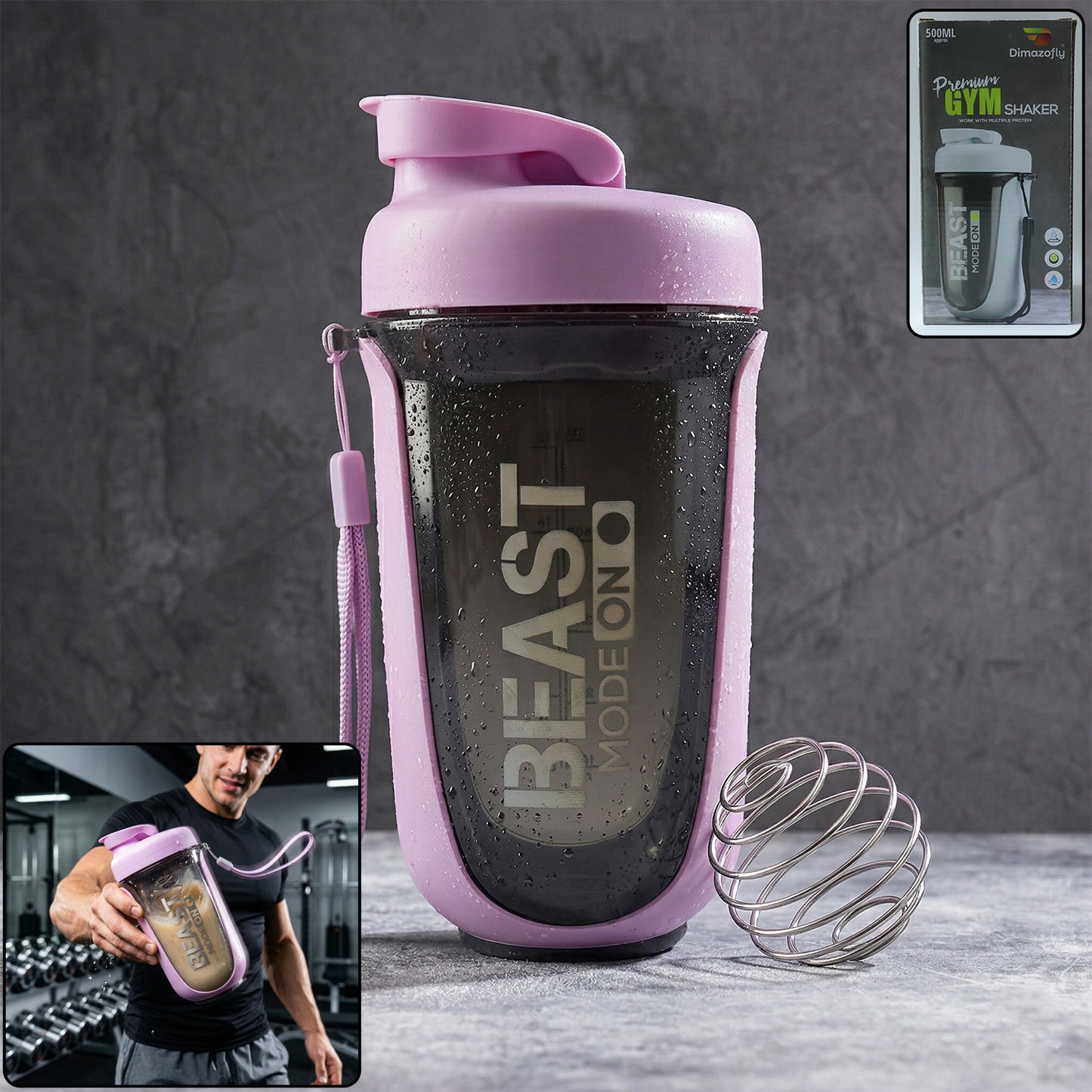 Leak-Proof Gym Shaker Bottle 500 ML - Protein Mix Drink Container 1 Pc - Great Price - Image 2