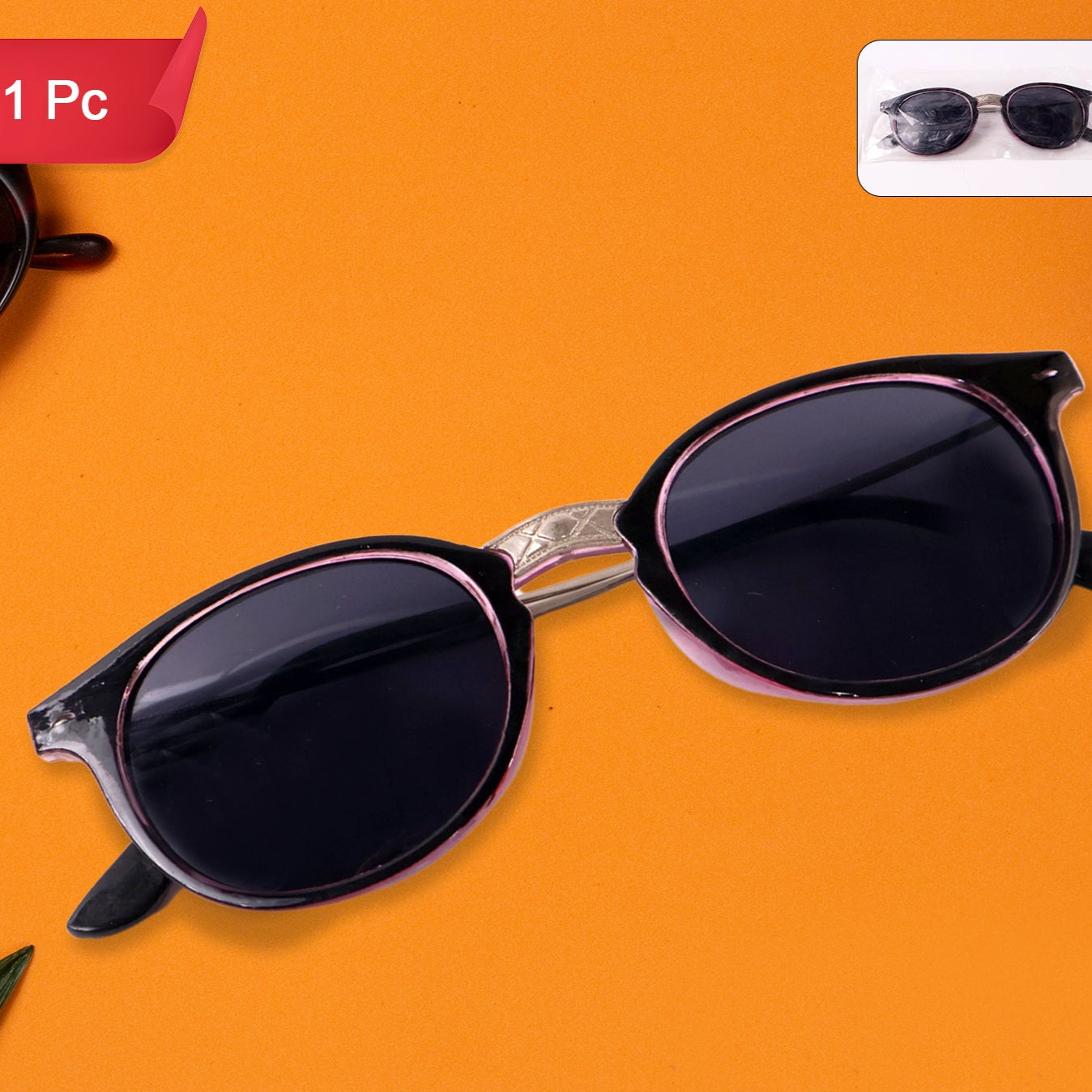 Pink Uv Protected Round Sunglasses Classic Sunglasses For Men Women Lightweight - Happy Price - Image 1