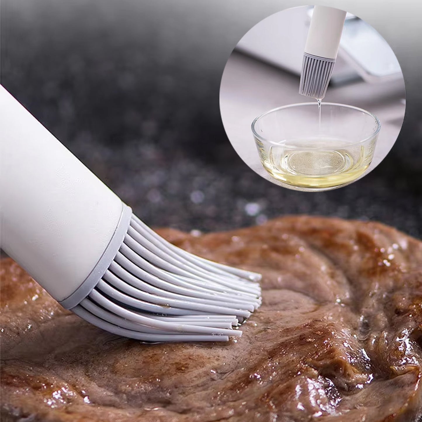 Pastry Brush Basting Brush Bbq Sauce Marinade Meat Silicone Oil Brush (1 Pc) - Happy Price - Image 3