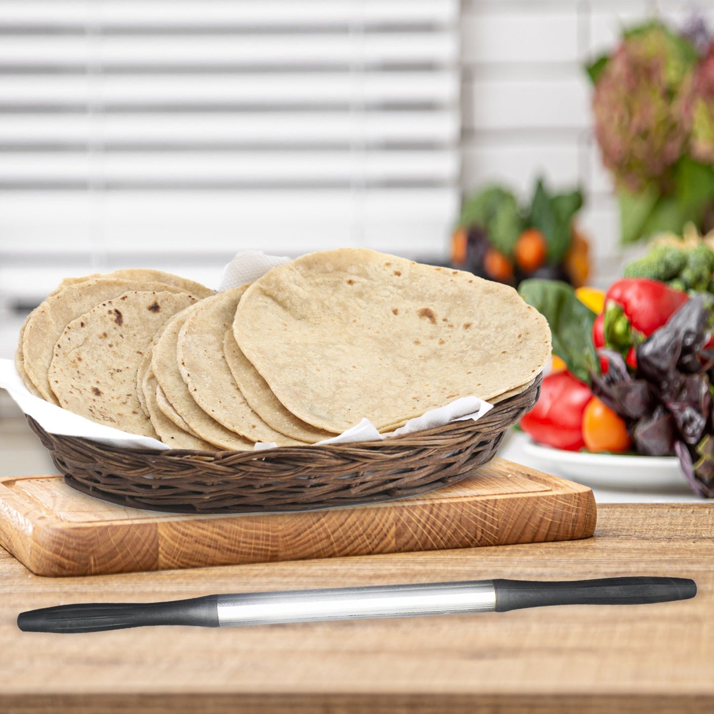 Durable Black Plastic Rolling Pin for Kitchen Use - Happy Price - Image 3