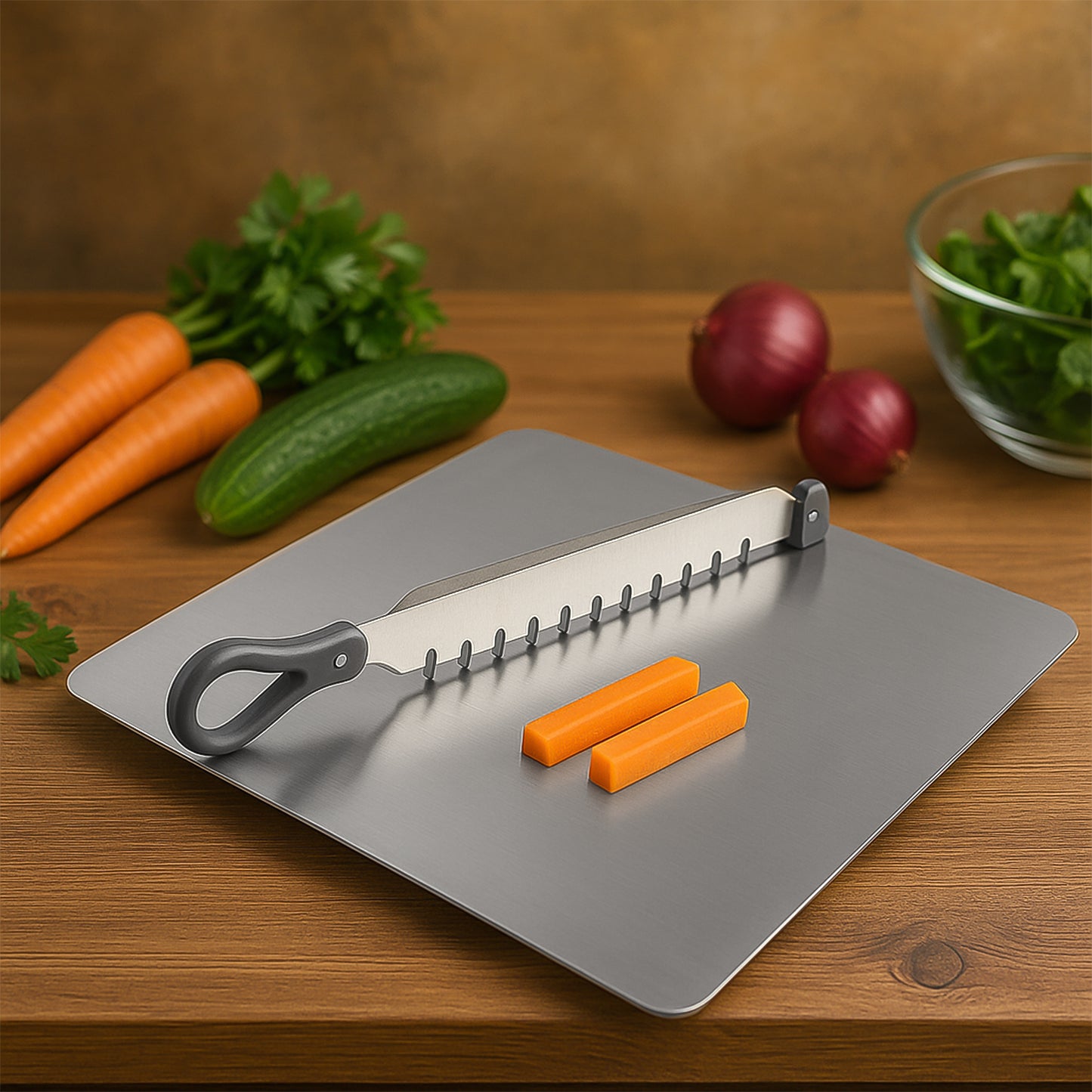 Supermom Stainless Steel Multifunctional Cut Chop Vegetable Slicer Tool (1 Pc) - Happy Price - Image 4