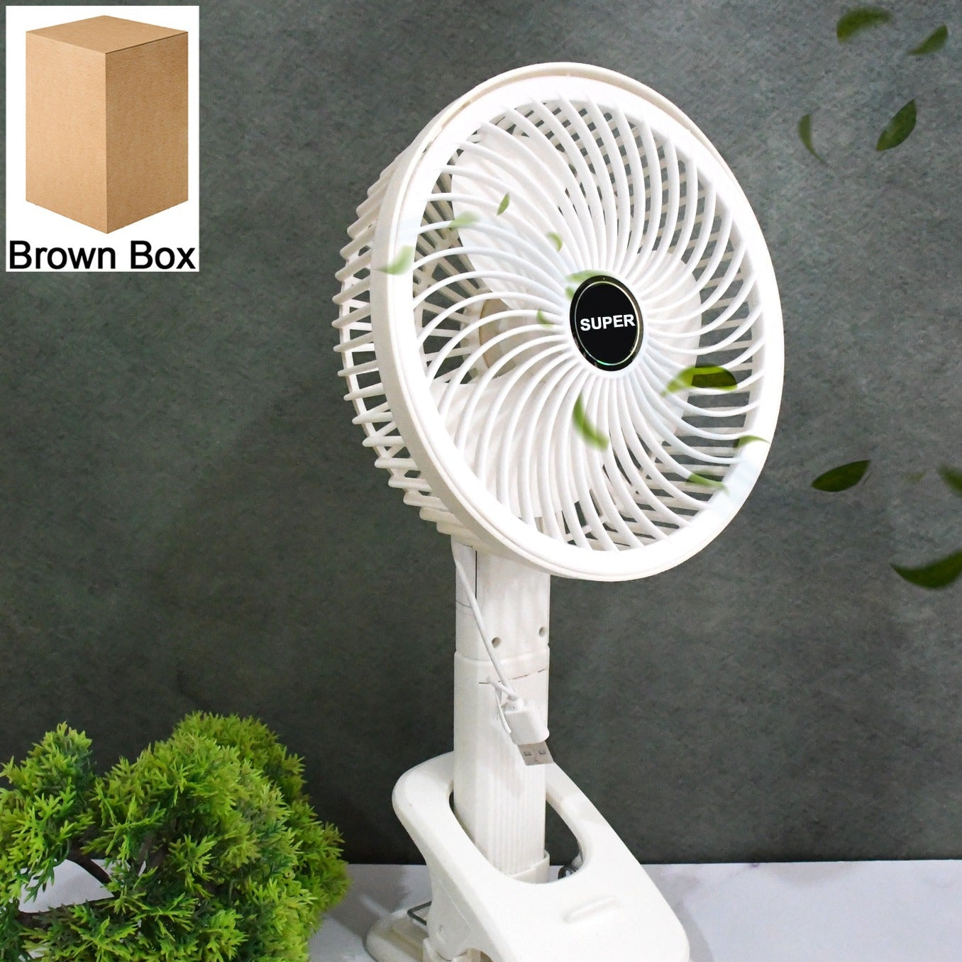 Multifunctional Usb Desk Fan Clipped Fan (1 Pc With Brown Box) - Happy Price - Image 1
