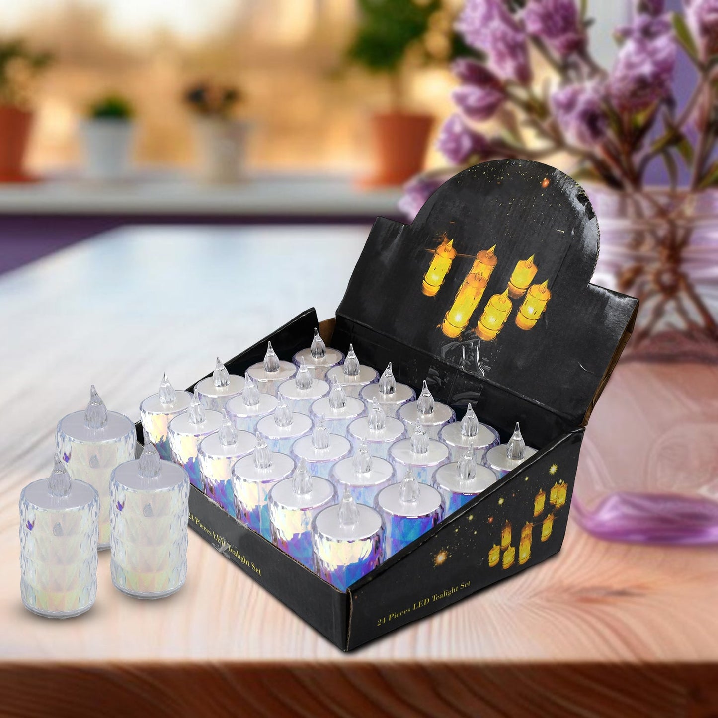 24 Pc Flameless And Smokeless Decorative Melting Candles Led Tea Light - Happy Price - Image 2